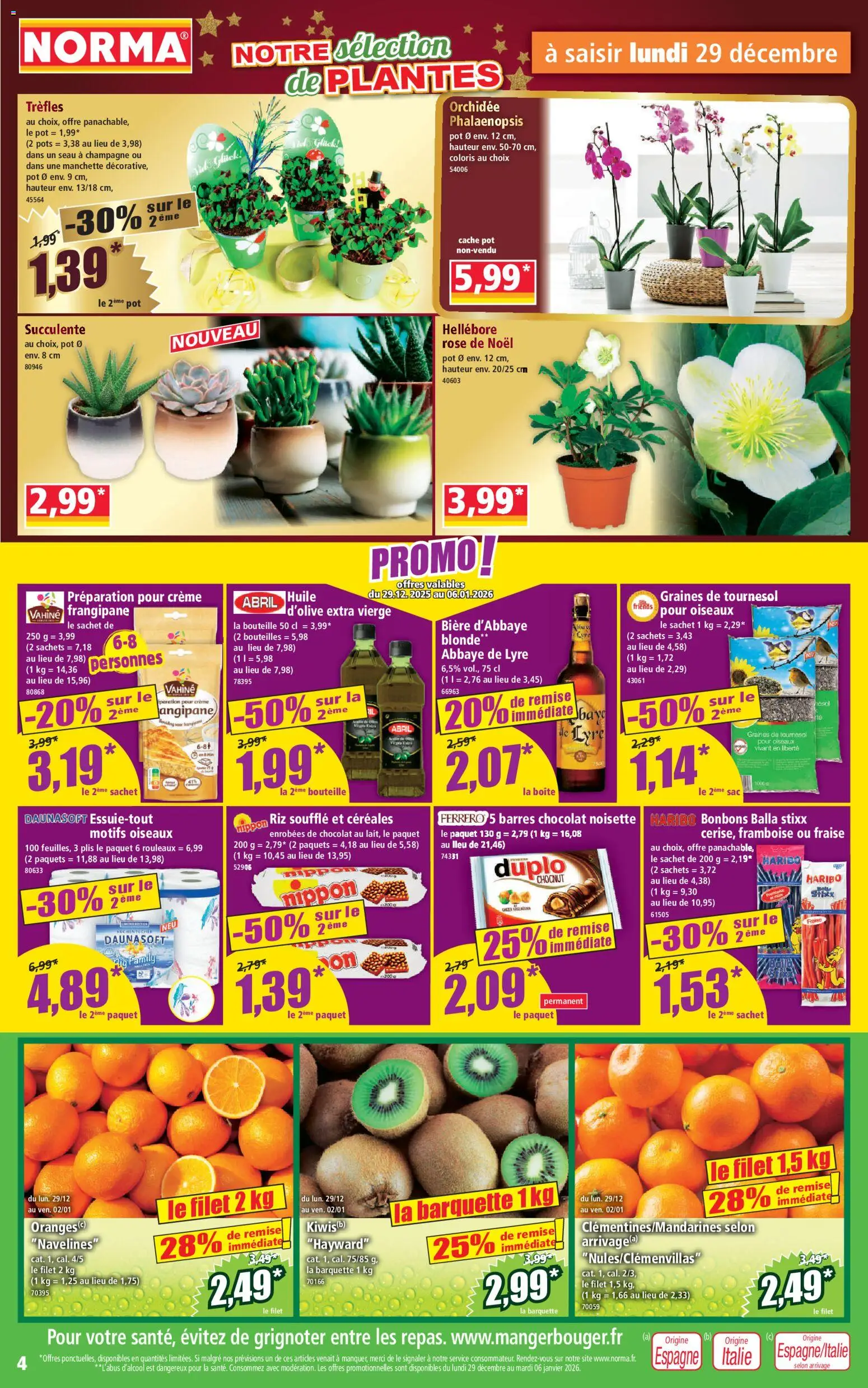 {H1} | Page: 4 | Produits: Noisette, Orchidée, Chocolat, Bière