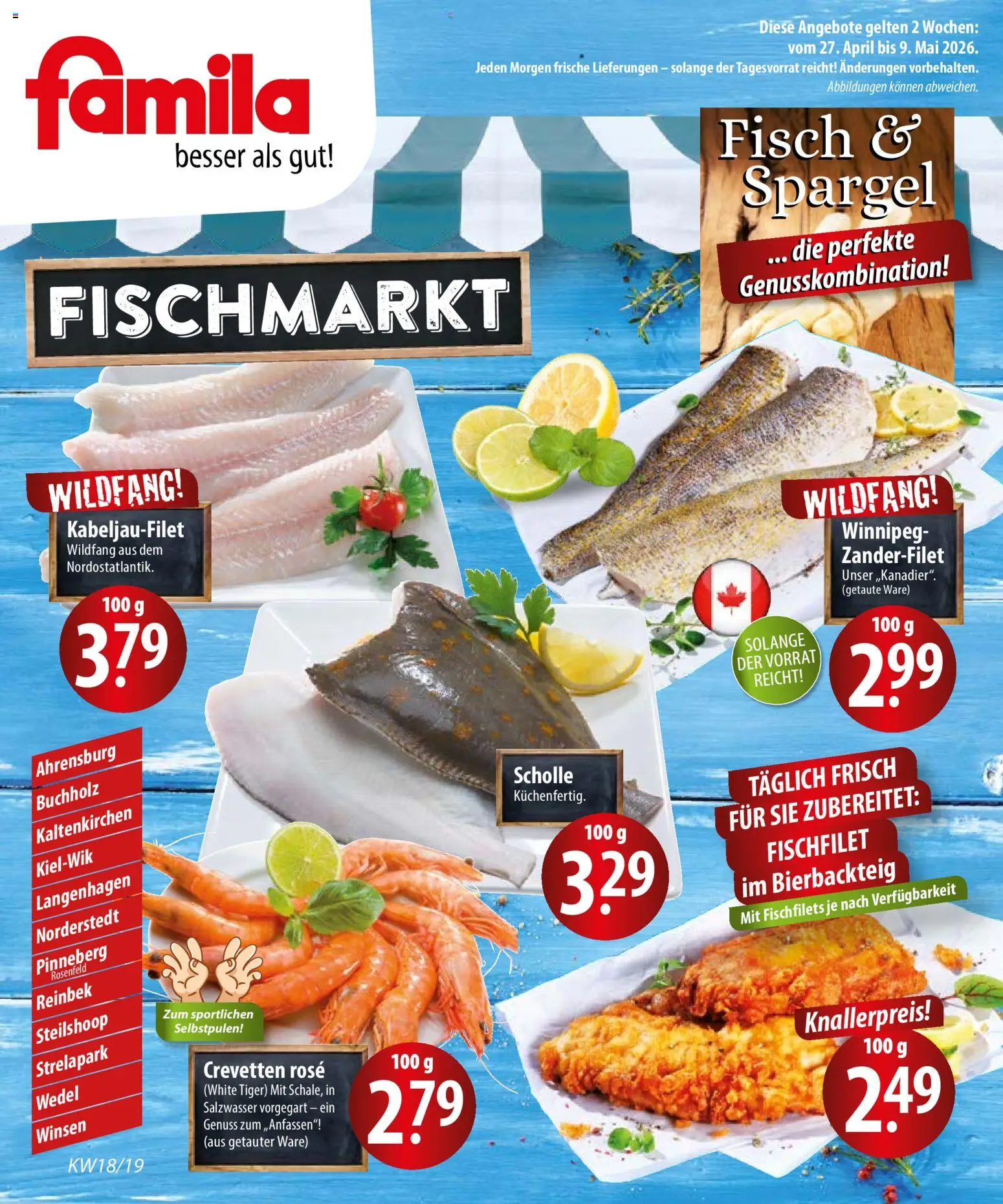 Famila Fischmarkt – gültig ab 27.04.2026 | Seite: 1 | Produkte: Spargel, Fisch