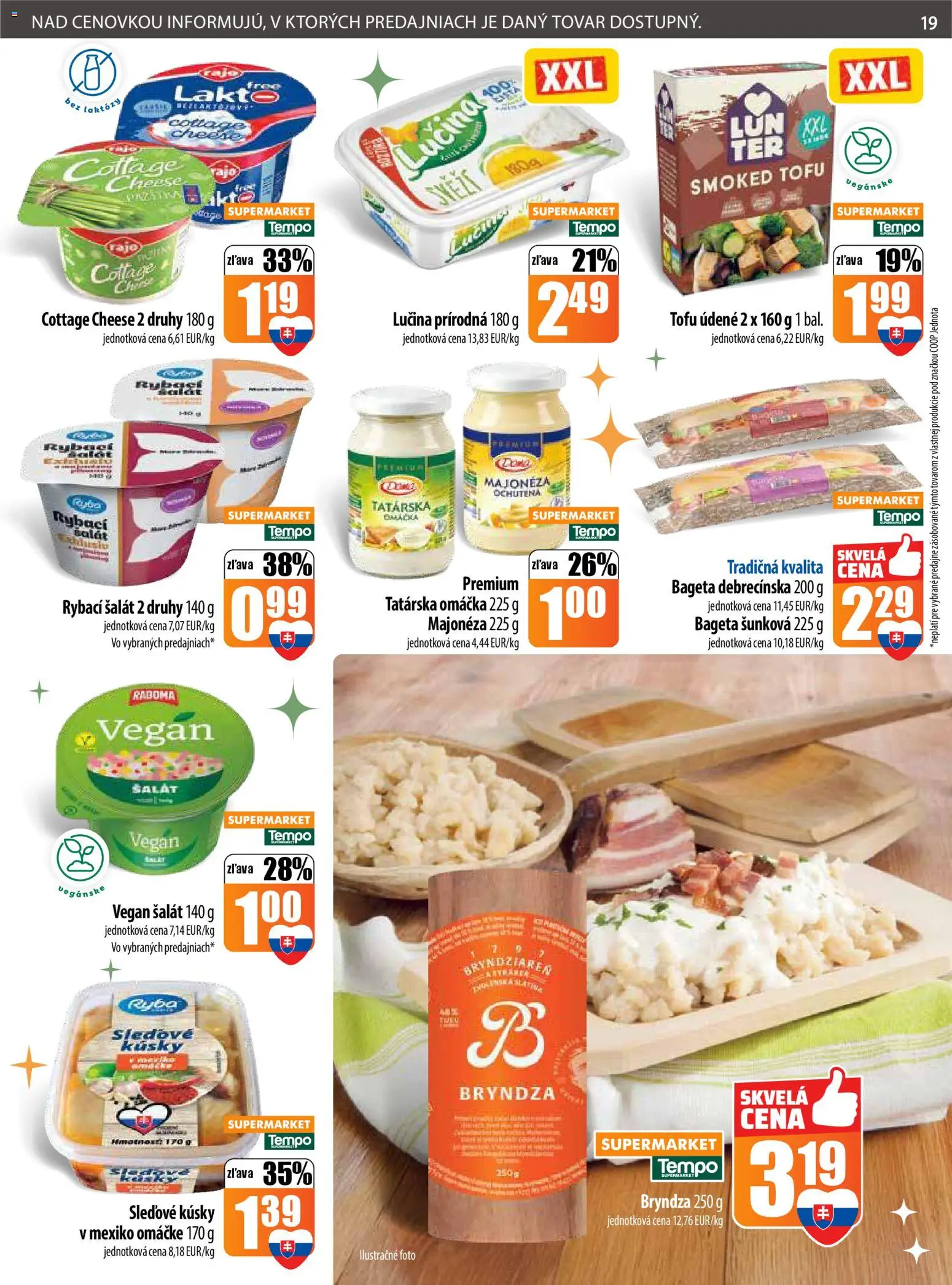 Nové COOP Jednota akcie – leták je platný od 11.12.2025 | Strana: 19 | Produkty: Tofu, Bryndza, Ryba, Omáčka