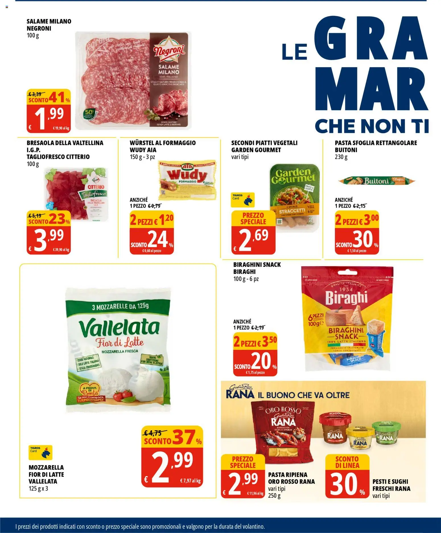 Volantino Tigros del 26.11.2025 | Pagina: 2 | Prodotti: Pasta sfoglia, Mozzarella, Pasta, Astice