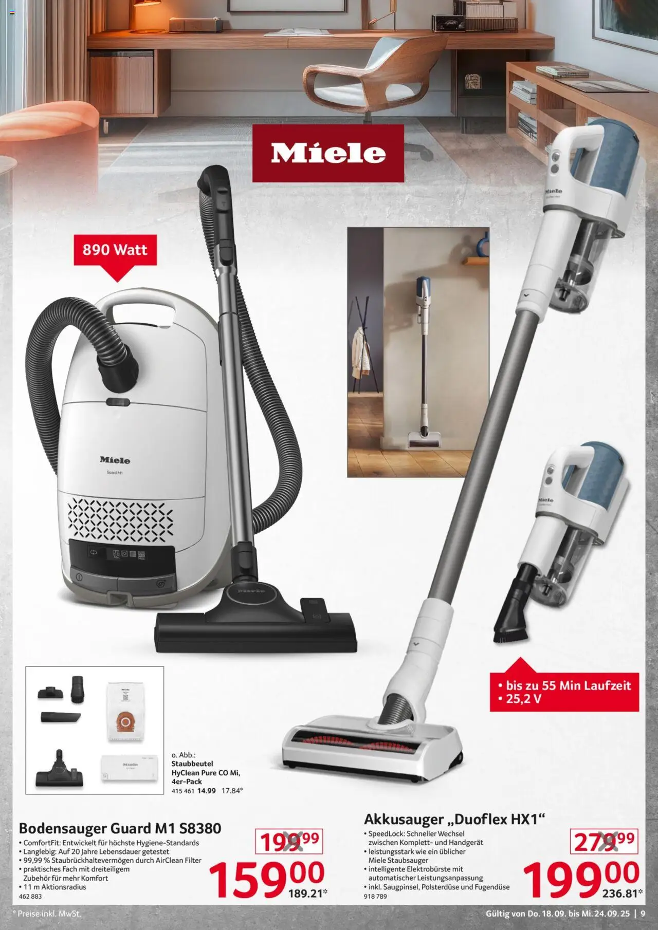 Selgros  Non Food – gültig ab 18.09.2025 | Seite: 9 | Produkte: Miele, Staubsauger