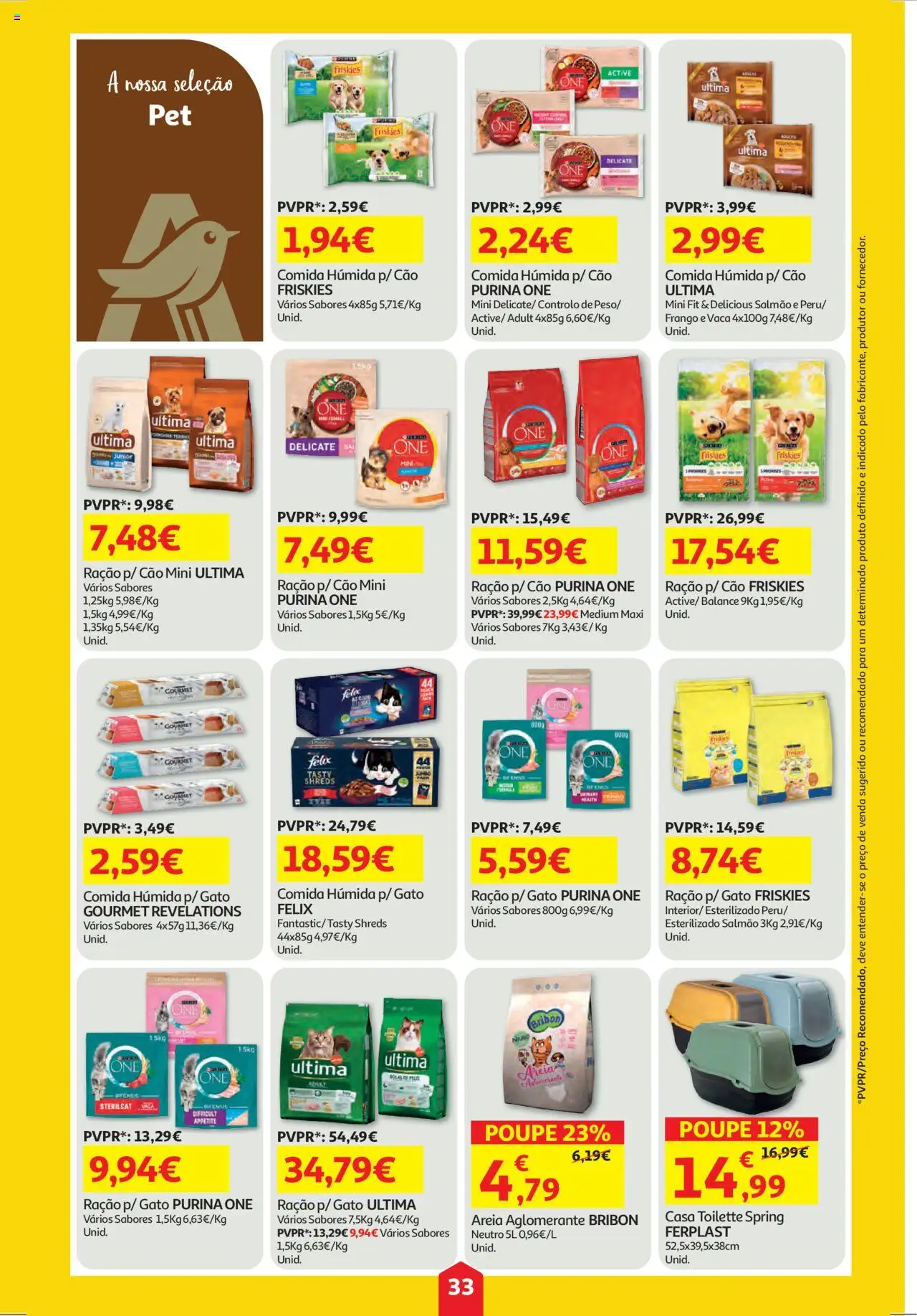 Auchan folheto │ válido de 02.10.2025 | Página: 33 | Produtos: Purina one, Areia, Frango, Salmão
