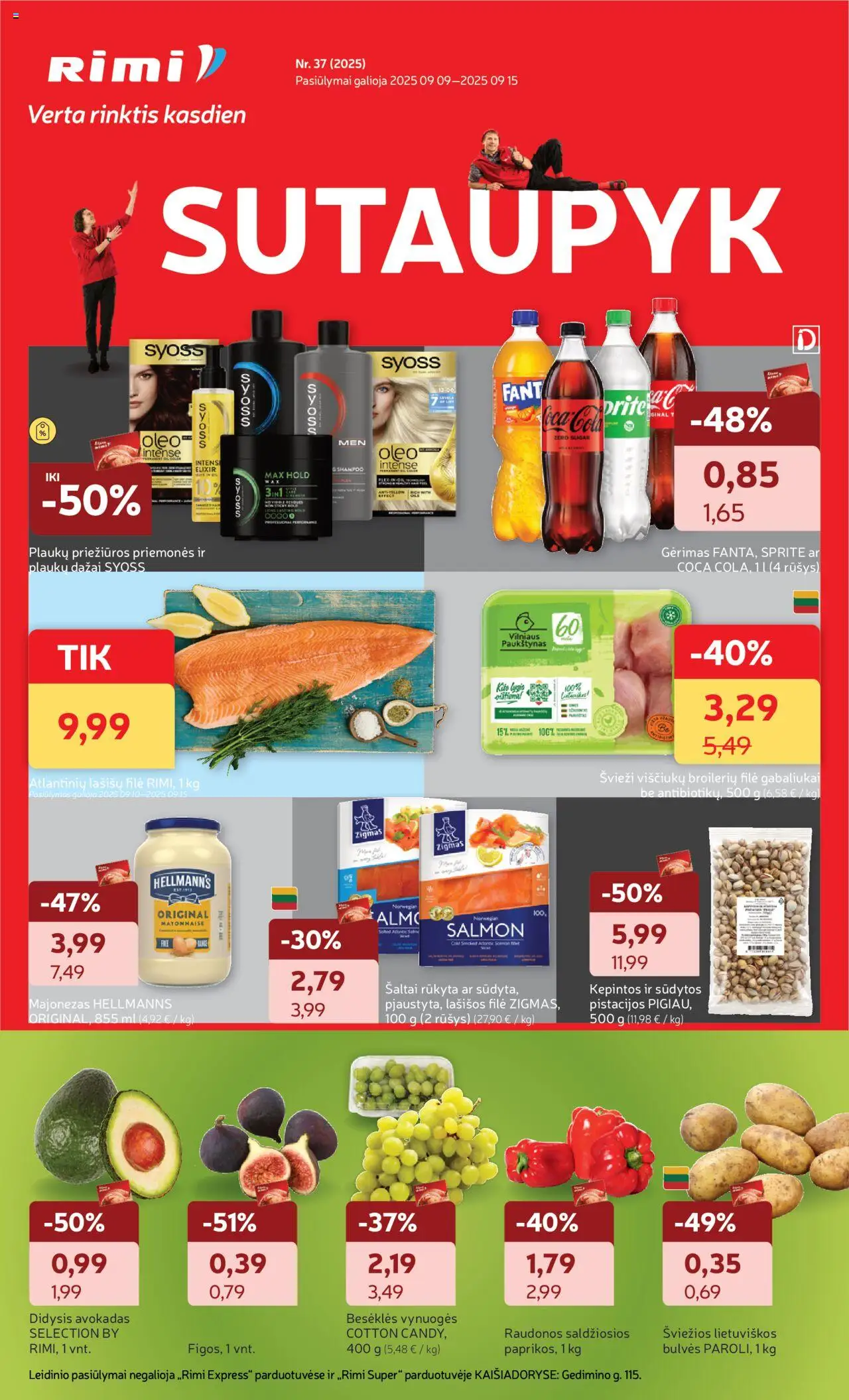 Rimi akcijos nuo 09.09.2025 | Puslapis: 1 | Prekių: Bulvės, Plaukų dažai, Majonezas, Pistacijos