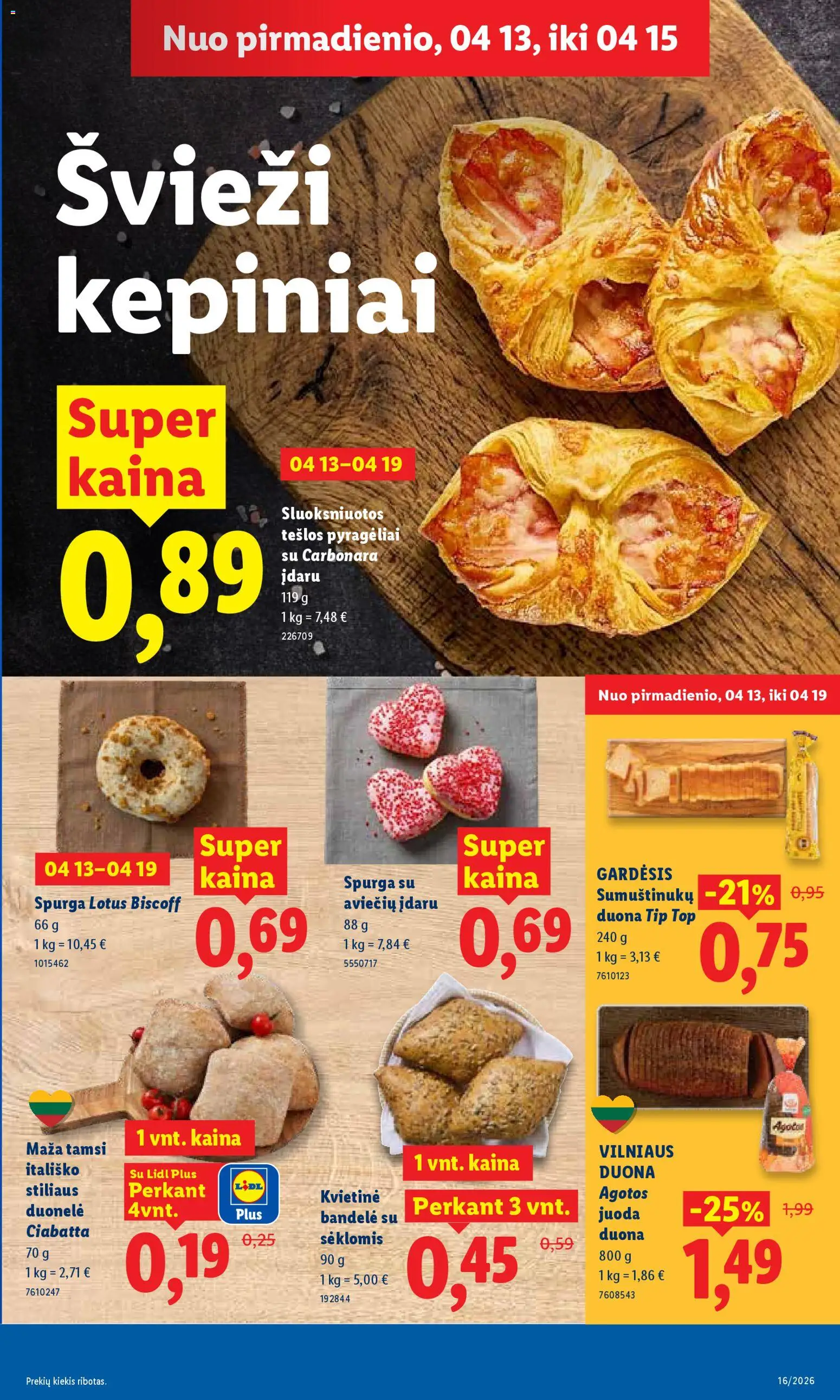 LIDL akcijos nuo 13.04.2026 | Puslapis: 7 | Prekių: Spurga, Bandelė, Duona