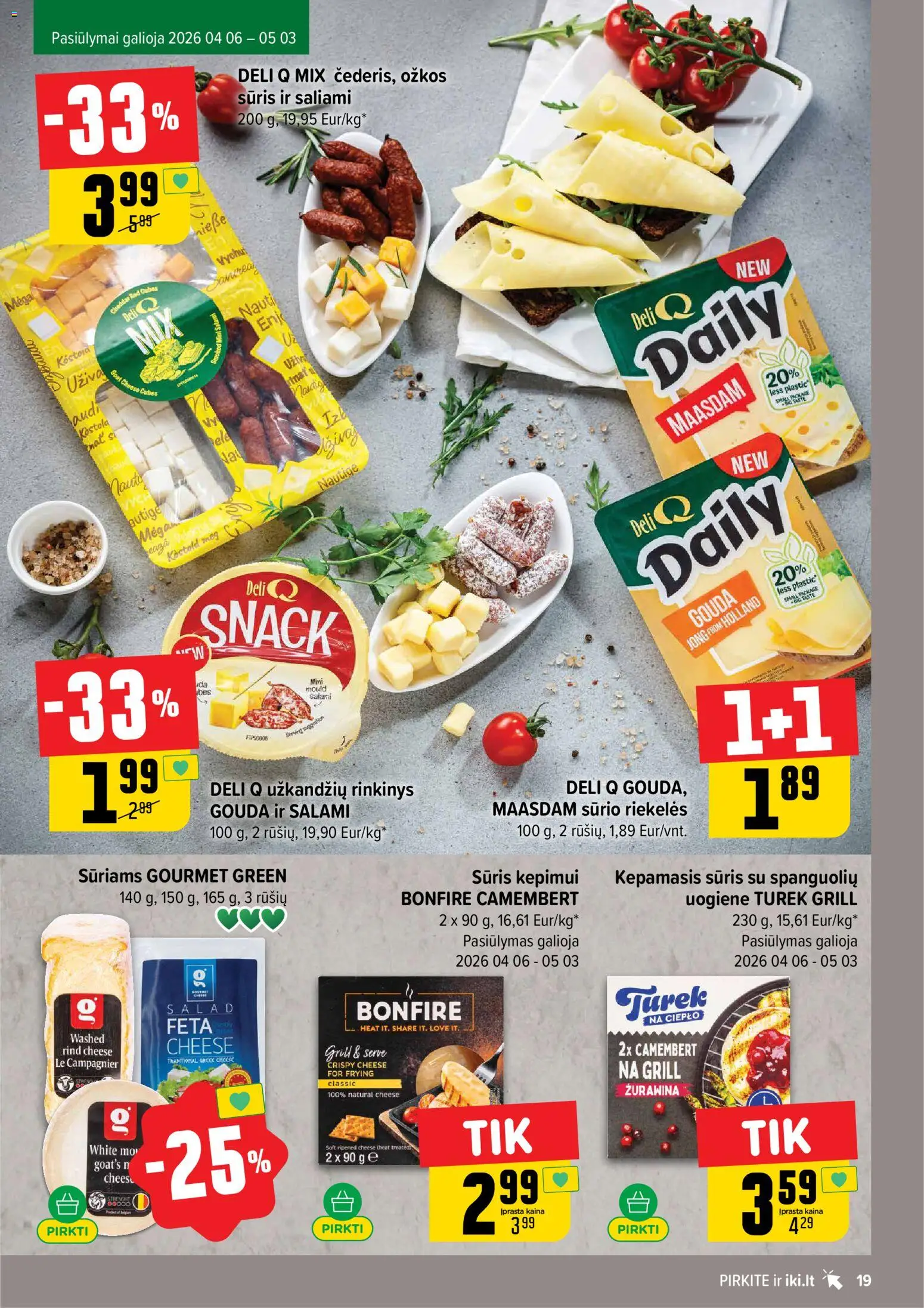 IKI akcijos nuo 13.04.2026 | Puslapis: 19 | Prekių: Sūris
