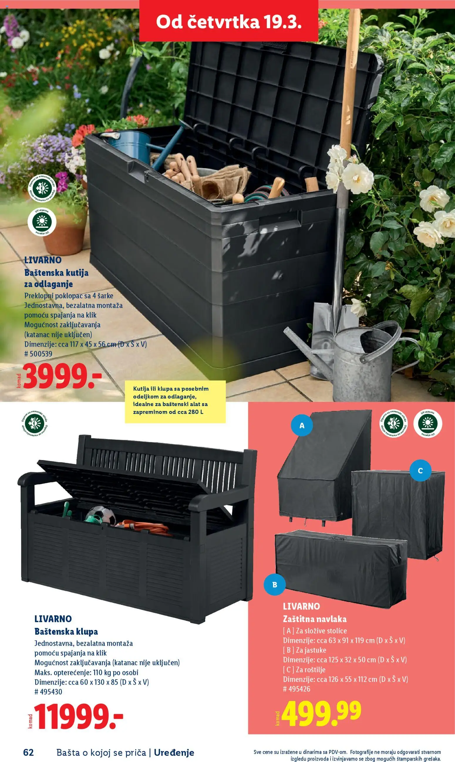 Lidl katalog - važi od 26.02.2026 | Strana: 62 | Proizvode: Kutija, Klupa