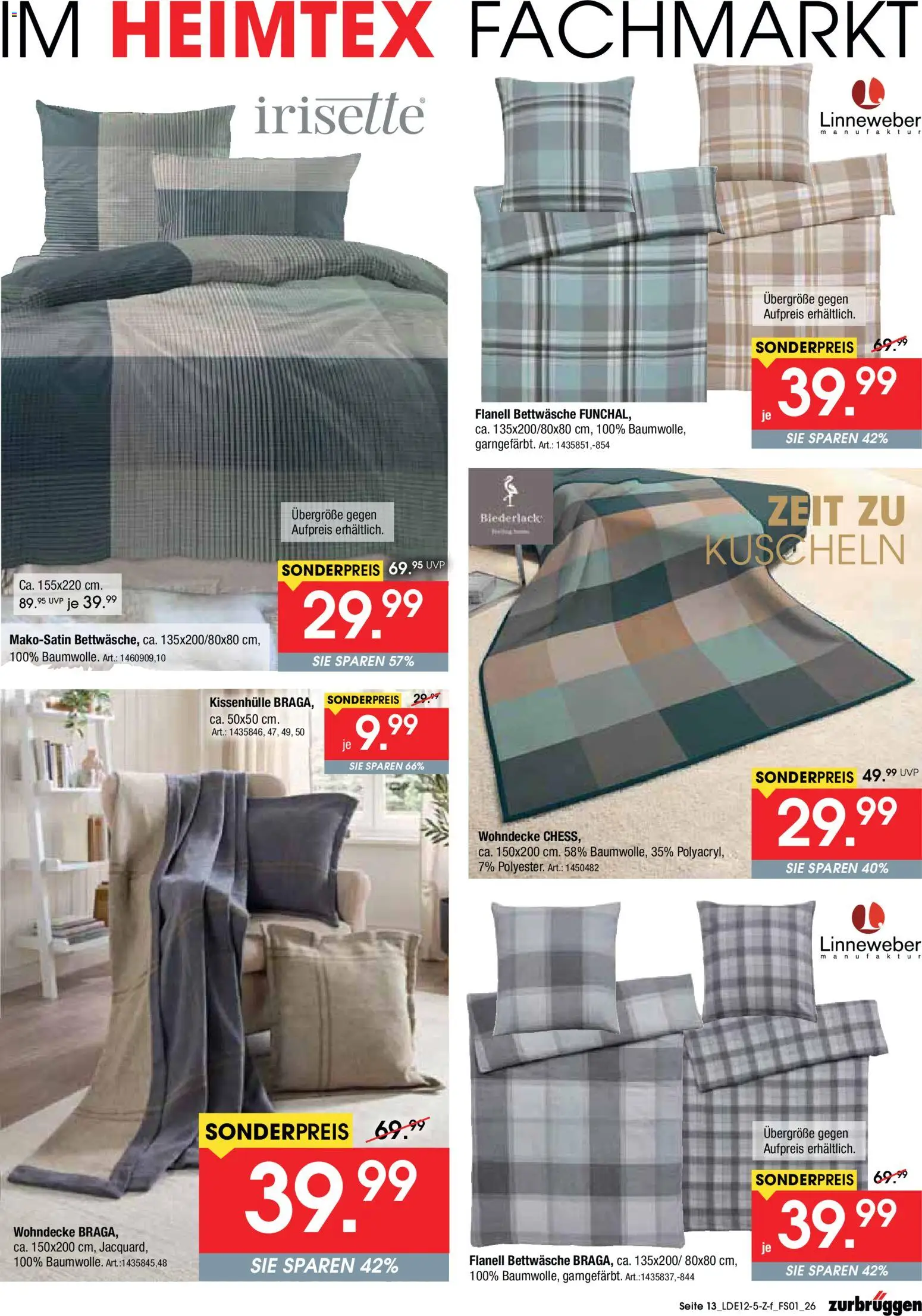 Zurbrüggen Marken-Sonderverkauf – gültig ab 06.12.2025 | Seite: 13 | Produkte: Bettwäsche