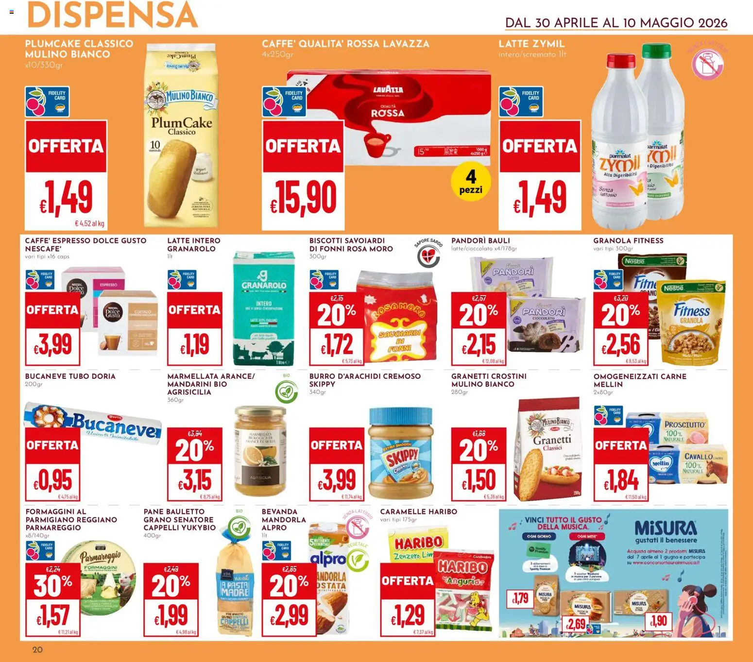 Volantino Pan del 30.04.2026 | Pagina: 20 | Prodotti: Caramelle, Mandarini, Marmellata, Lavazza