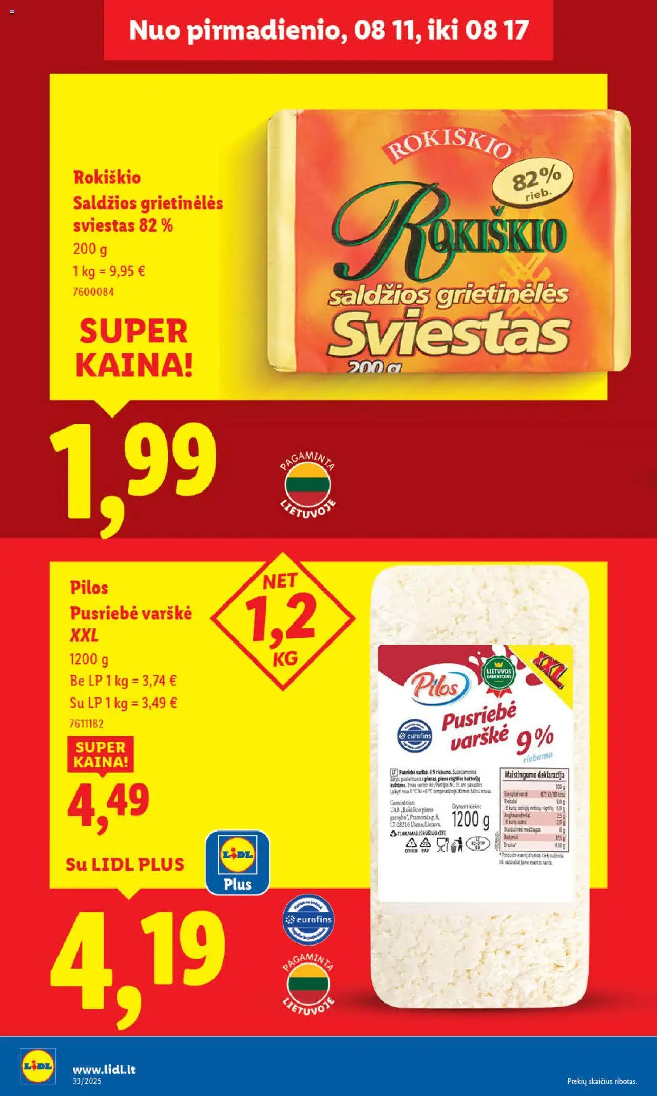 LIDL - Leidinys│galioja nuo 11.08.2025 | Puslapis: 20 | Prekių: Sviestas, Varškė