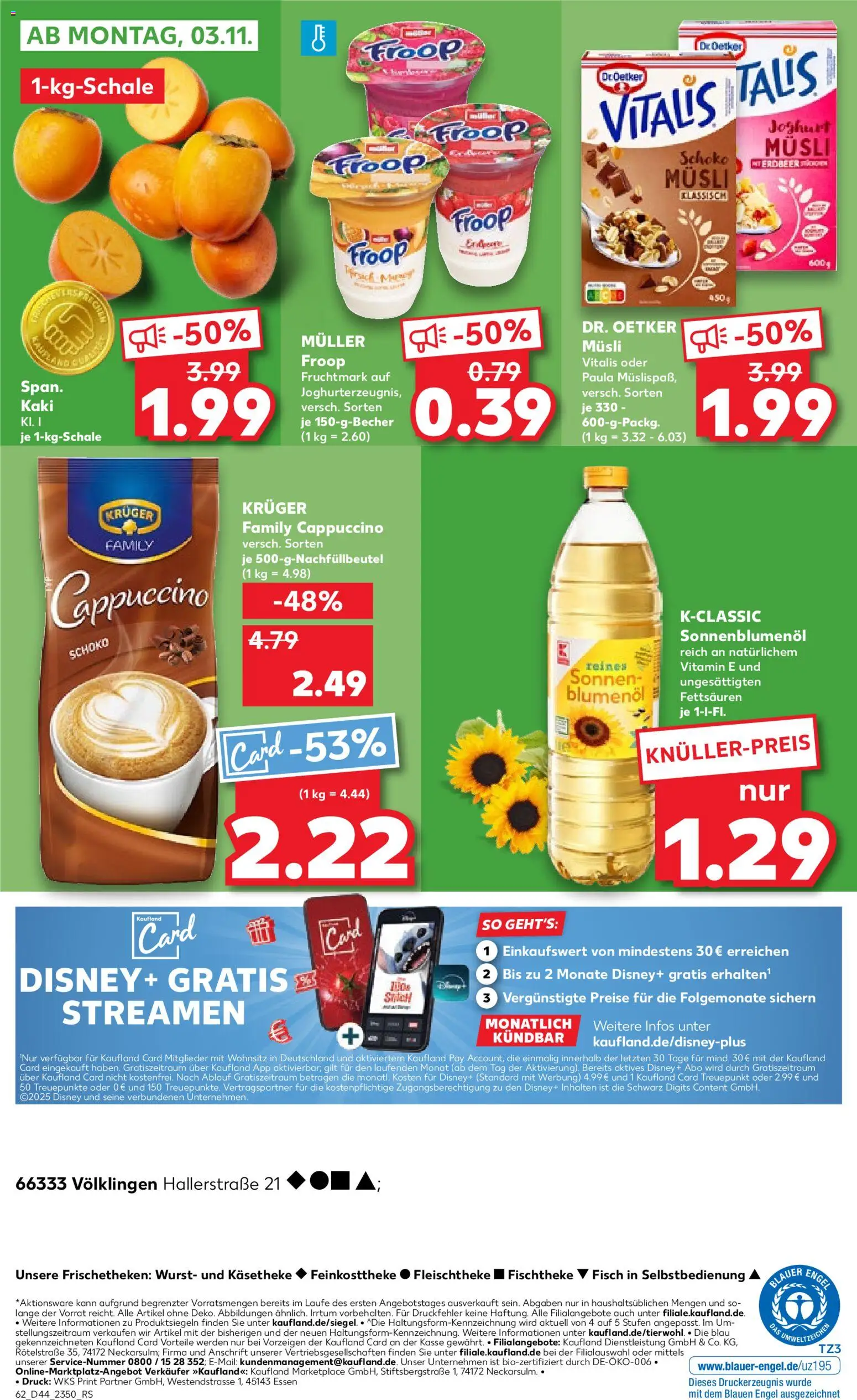Kaufland prospekt Völklingen	 – gültig ab 30.10.2025 | Seite: 62 | Produkte: Musli, Froop, Joghurt, Sonnenblumenol