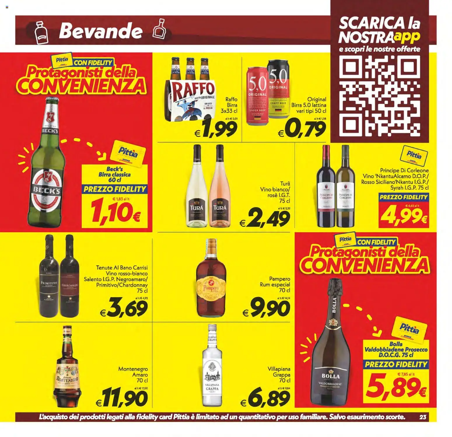 Volantino SuperConveniente del 25.11.2025 | Pagina: 23 | Prodotti: Birra, Vino, Grappa, Amaro