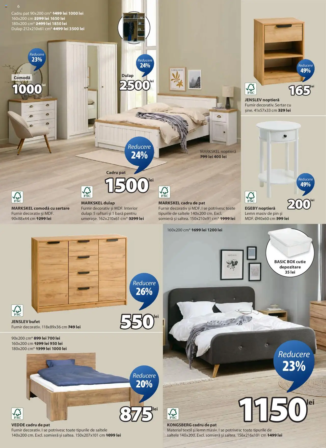 Catalog JYSK – valabil de la 04.08.2025 | Pagină: 6 | Produse: Noptieră, Bufet, Cutie, Comodă