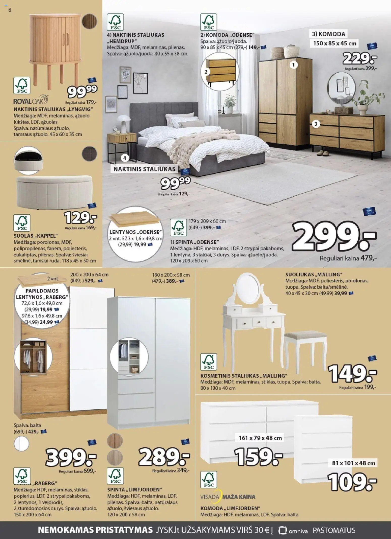 JYSK akcijos nuo 28.10.2025 | Puslapis: 6 | Prekių: Spinta, Komoda, Naktinis staliukas