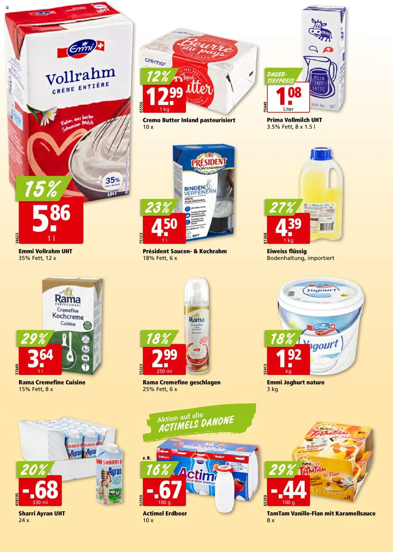 Aligro Aktionen – gültig ab 20.10.2025 | Seite: 14 | Produkte: Actimel, Milch, Joghurt, Creme
