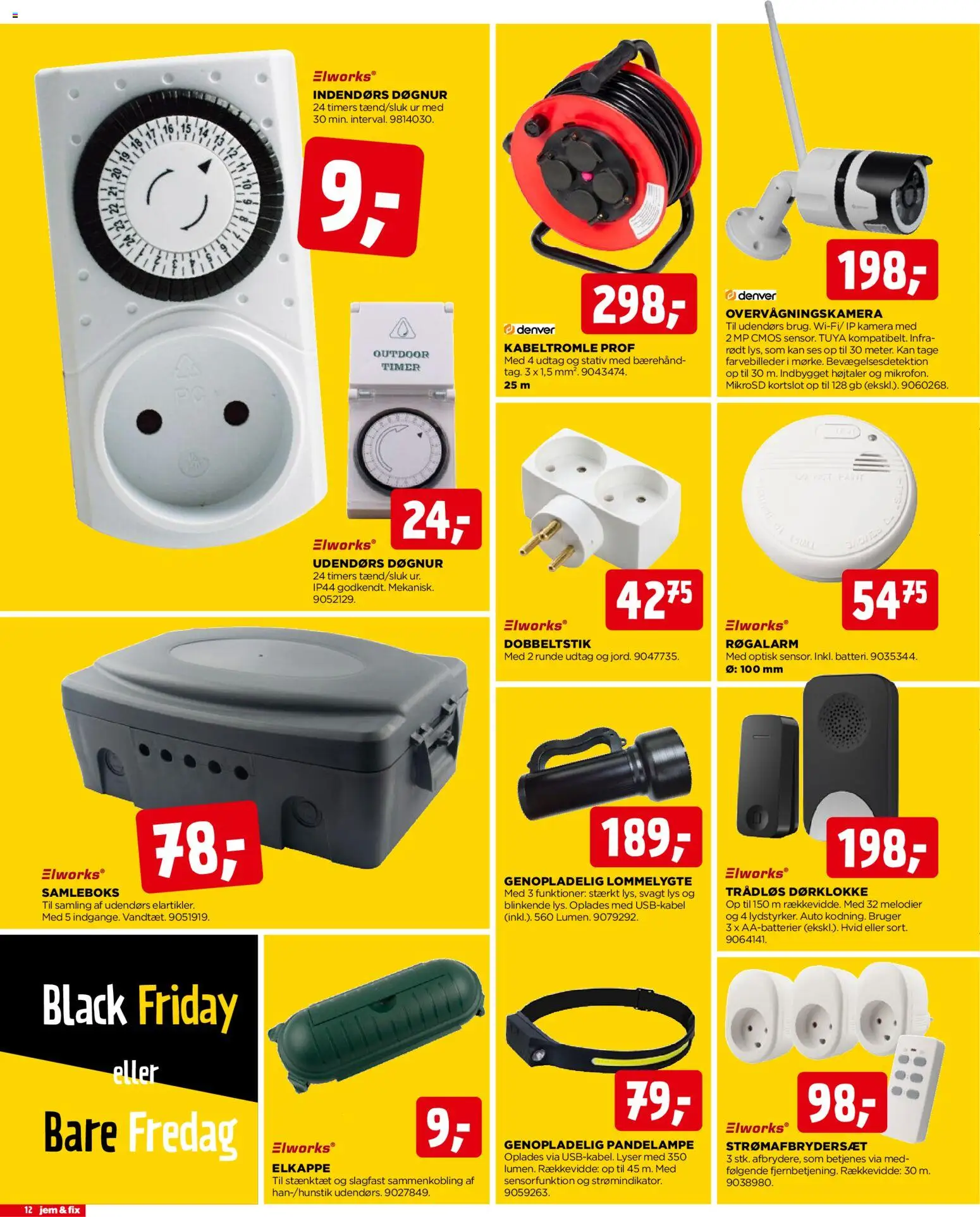 Jem & fix tilbudsavis – gyldig fra 23.11.2025 | Side: 12 | Produkter: Overvågningskamera, Ur, Søm, Kamera