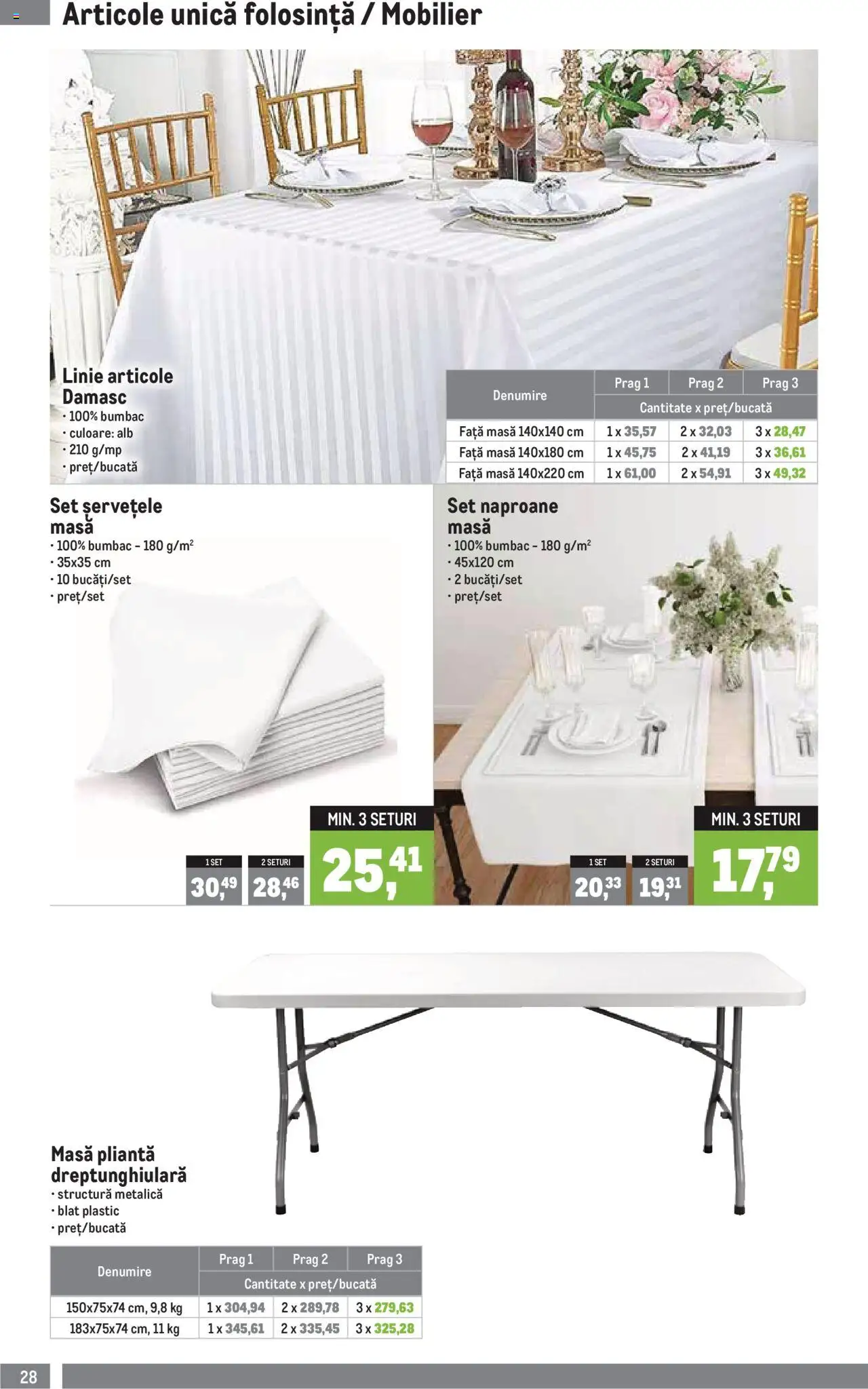 Metro catalog - Soluții Nealimentare pentru HoReCa – valabil de la 01.07.2025 | Pagină: 28 | Produse: Masă
