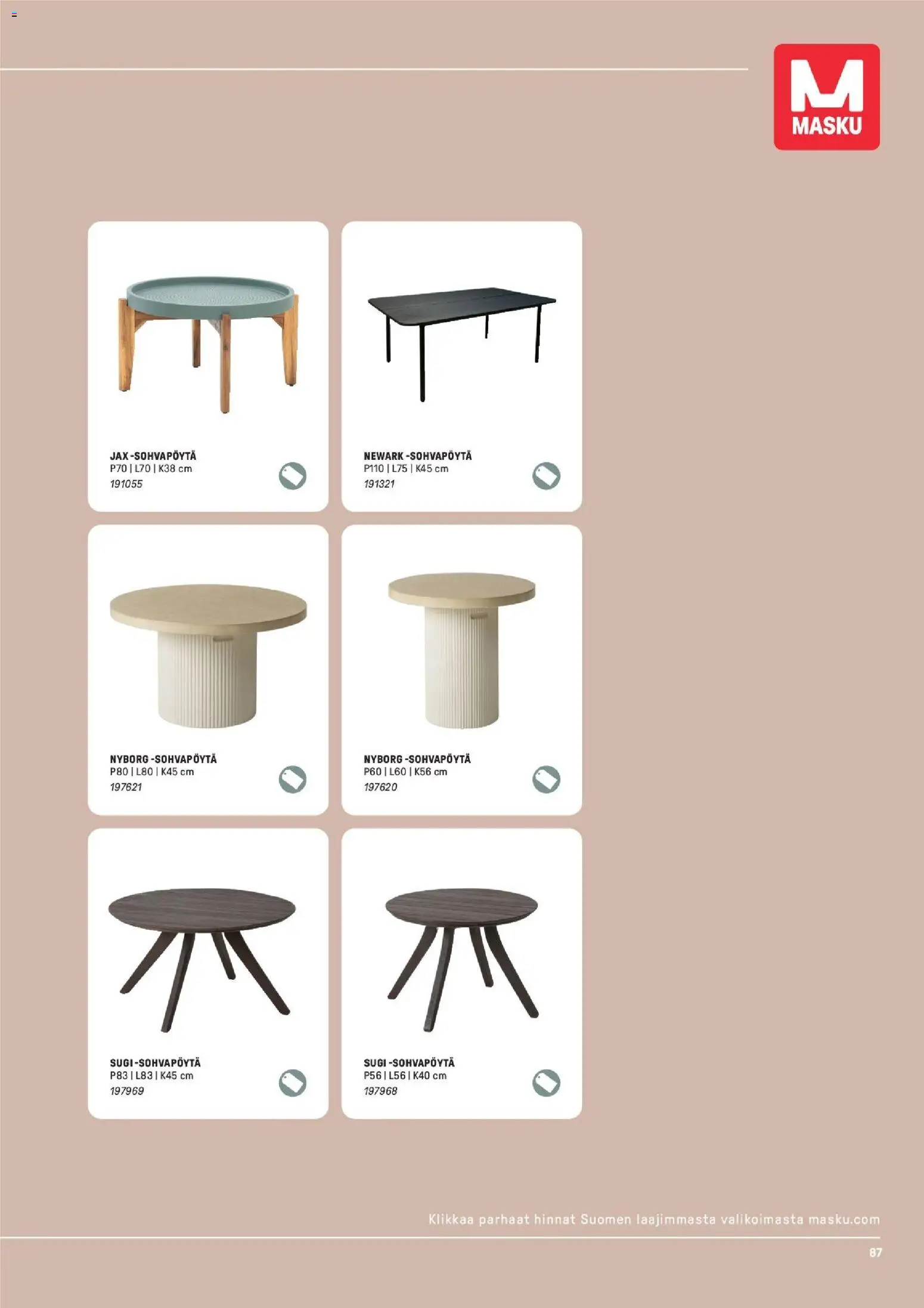 Masku tarjoukset – voimassa 09.03.2026 alkaen | Sivu: 87 | Tuotteet: Sohvapöytä