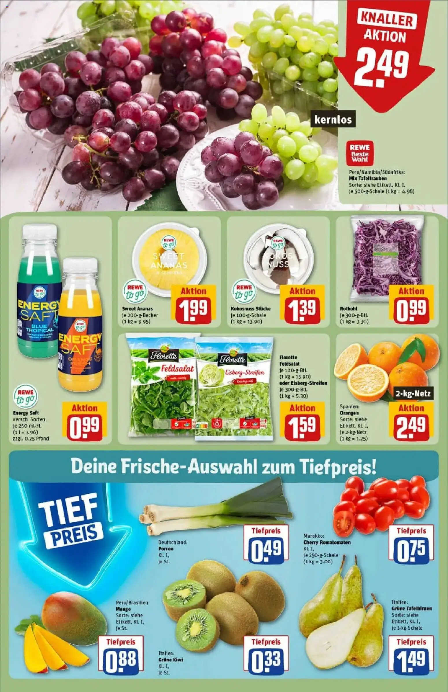 Rewe prospekt Elsterwerda	 – gültig ab 18.01.2026 | Seite: 8 | Produkte: Energy, Orangen, Ananas, Mango
