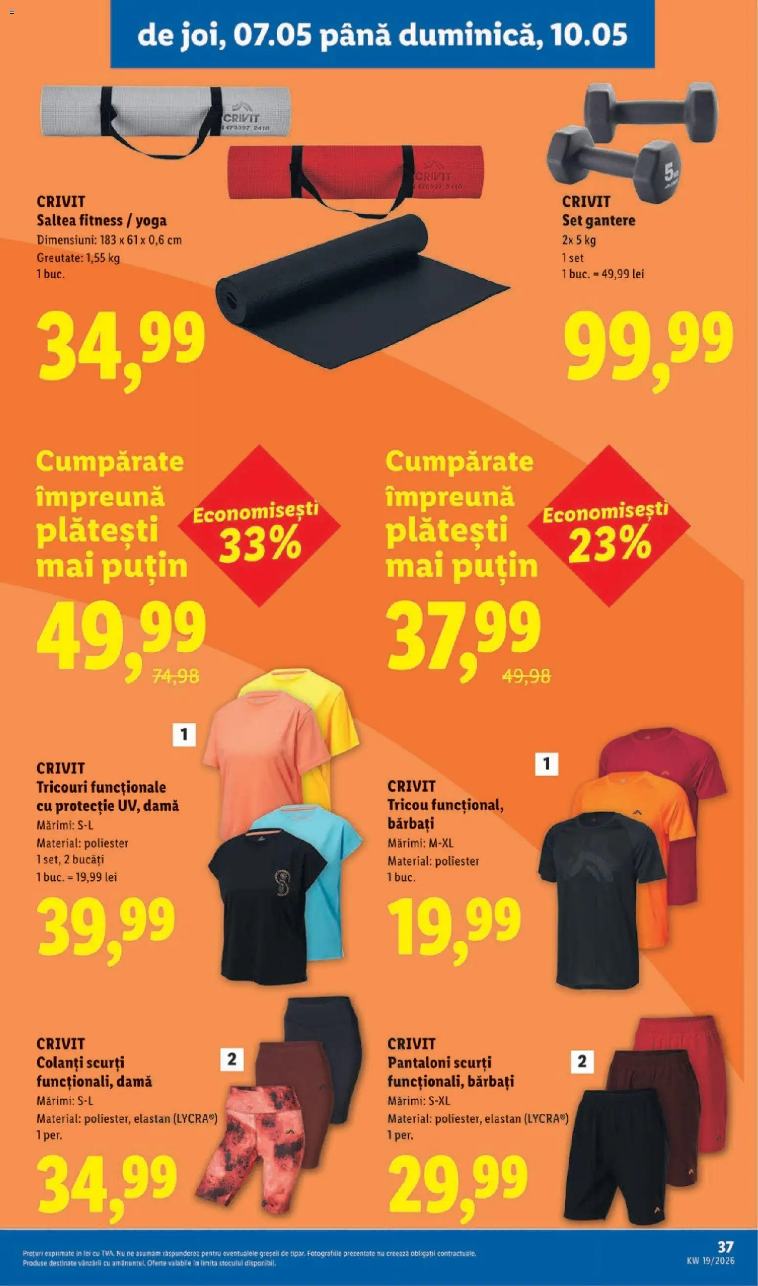 Noul catalog Lidl – valabil de la 04.05.2026 | Pagină: 37 | Produse: Saltea, Pantaloni, Pantaloni scurți, Colanți