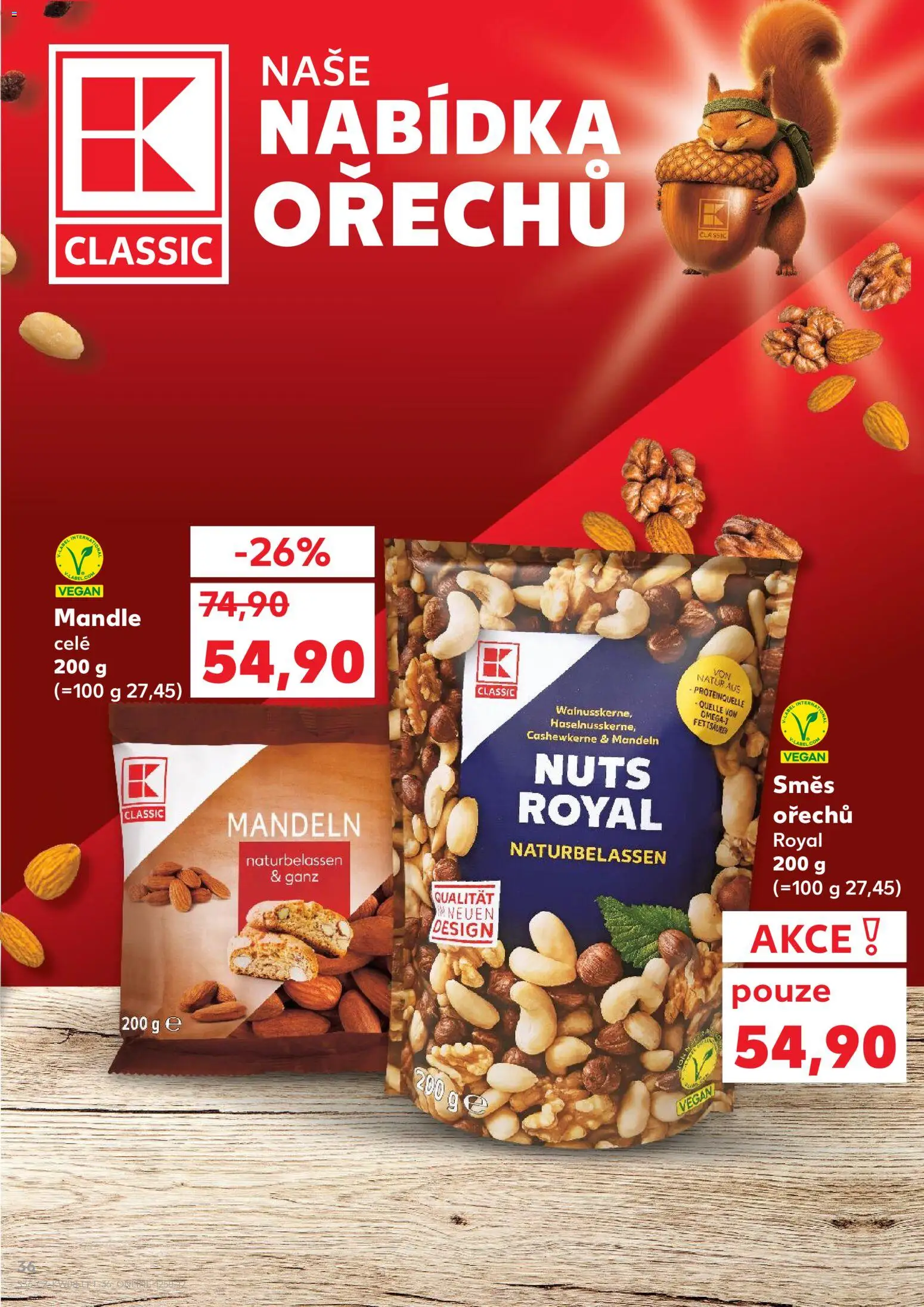Kaufland leták - Praha 4 od 18.02.2026 | Strana: 36 | Produkty: Vegan, Směs ořechů, Mandle
