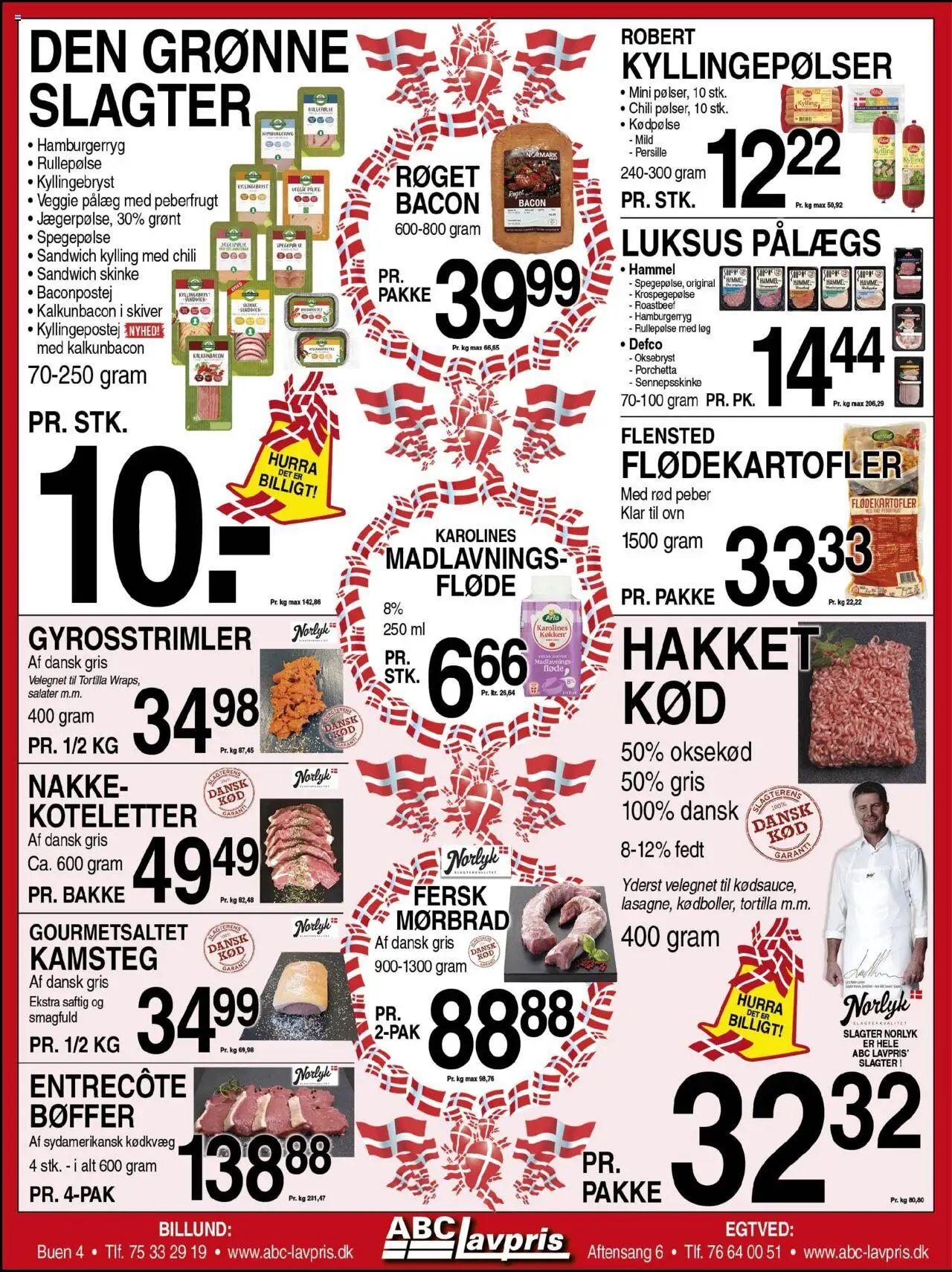 Abc Lavpris tilbudsavis – gyldig fra 17.09.2025 | Side: 4 | Produkter: Rullepølse, Bacon, Hamburgerryg, Persille