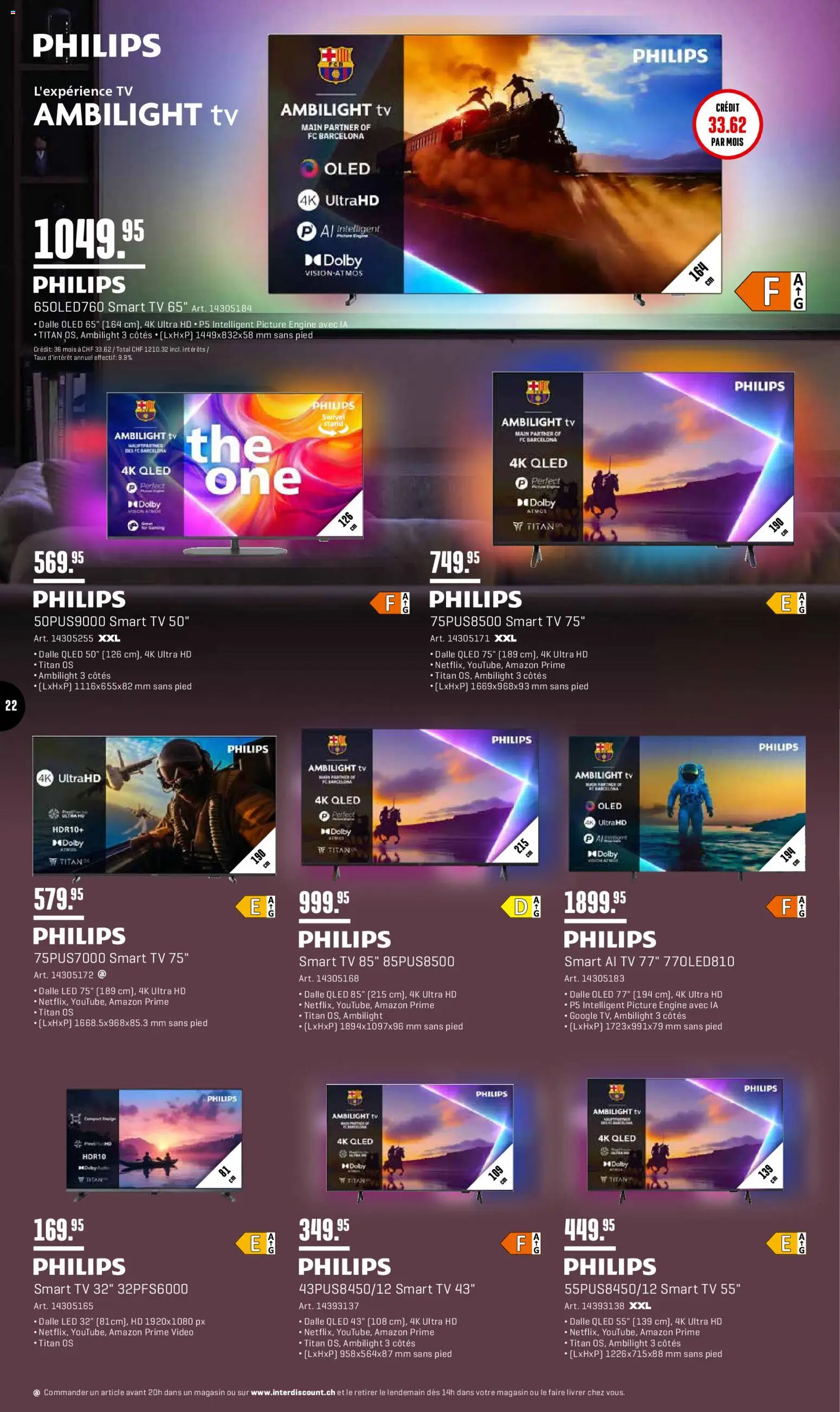 Interdiscount aktionen 20% de rabais FR – gültig ab 27.04.2026 | Seite: 22 | Produkte: TV, Video, Philips