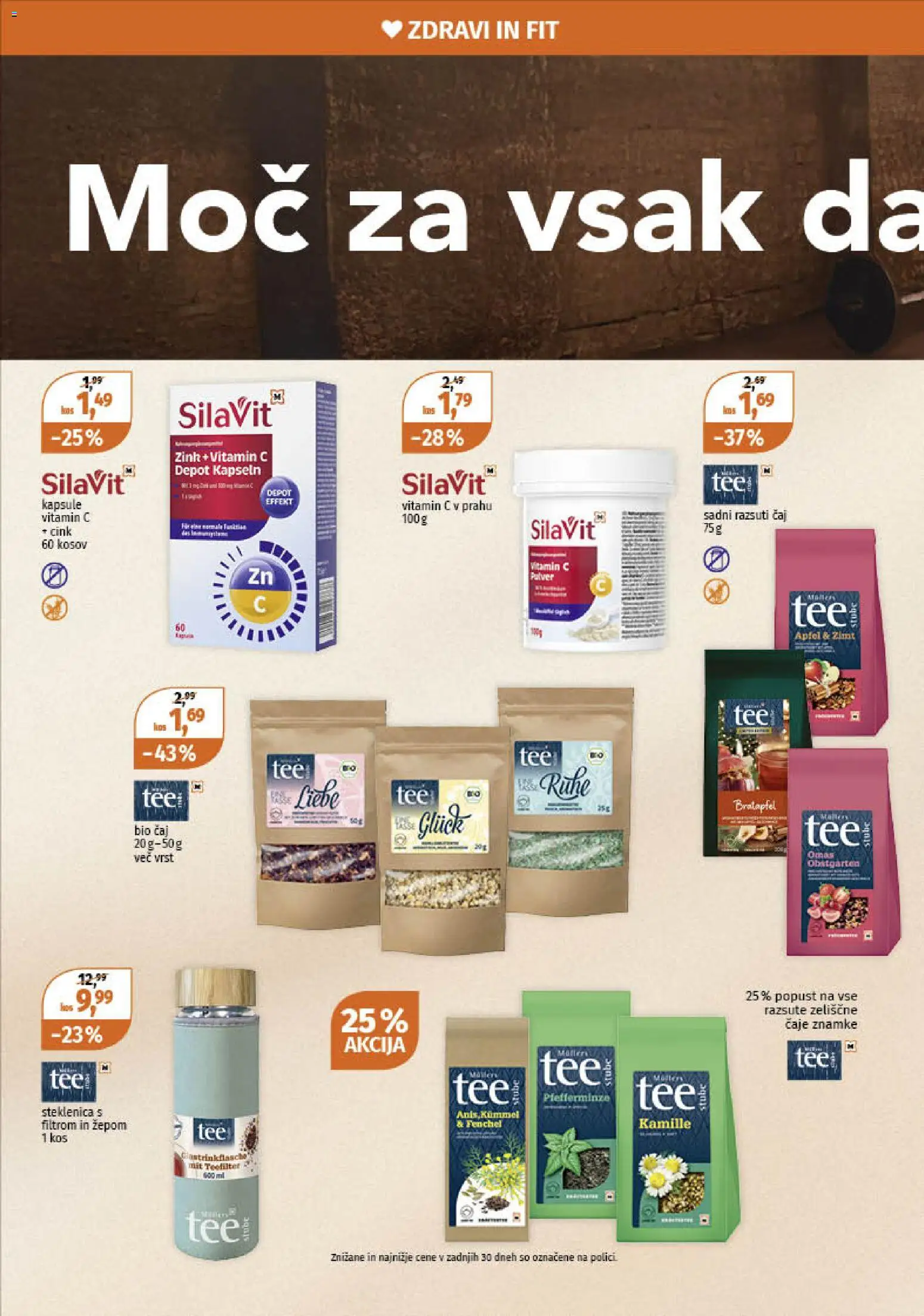 Novi Müller katalog ponudbe – veljaven od 02.02.2026 | Stran: 21 | Izdelki: Steklenica, Kos, Caj