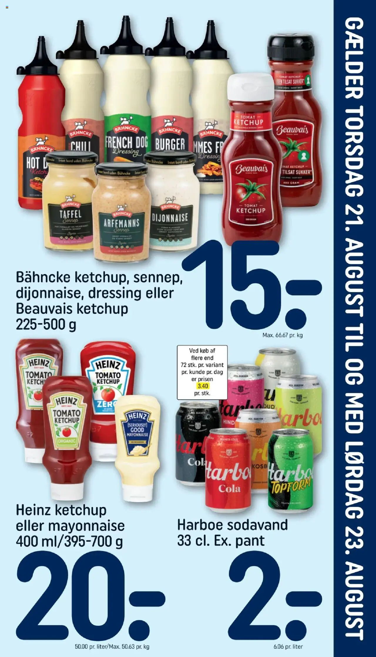 Rema 1000 Tilbudsavis gyldig fra 16.08.2025 | Side: 23 | Produkter: Ketchup, Dressing, Cola, Sukker