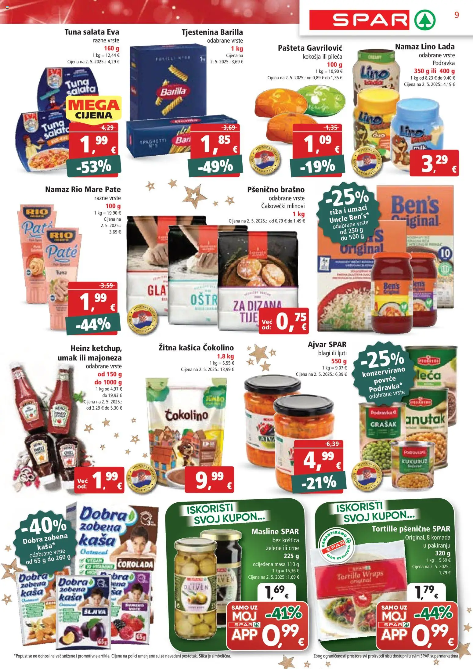 Spar katalog | vrijedi od 27.12.2025 | Stranica: 9 | Proizvodi: Podravka, Pašteta, Brašno, Tuna
