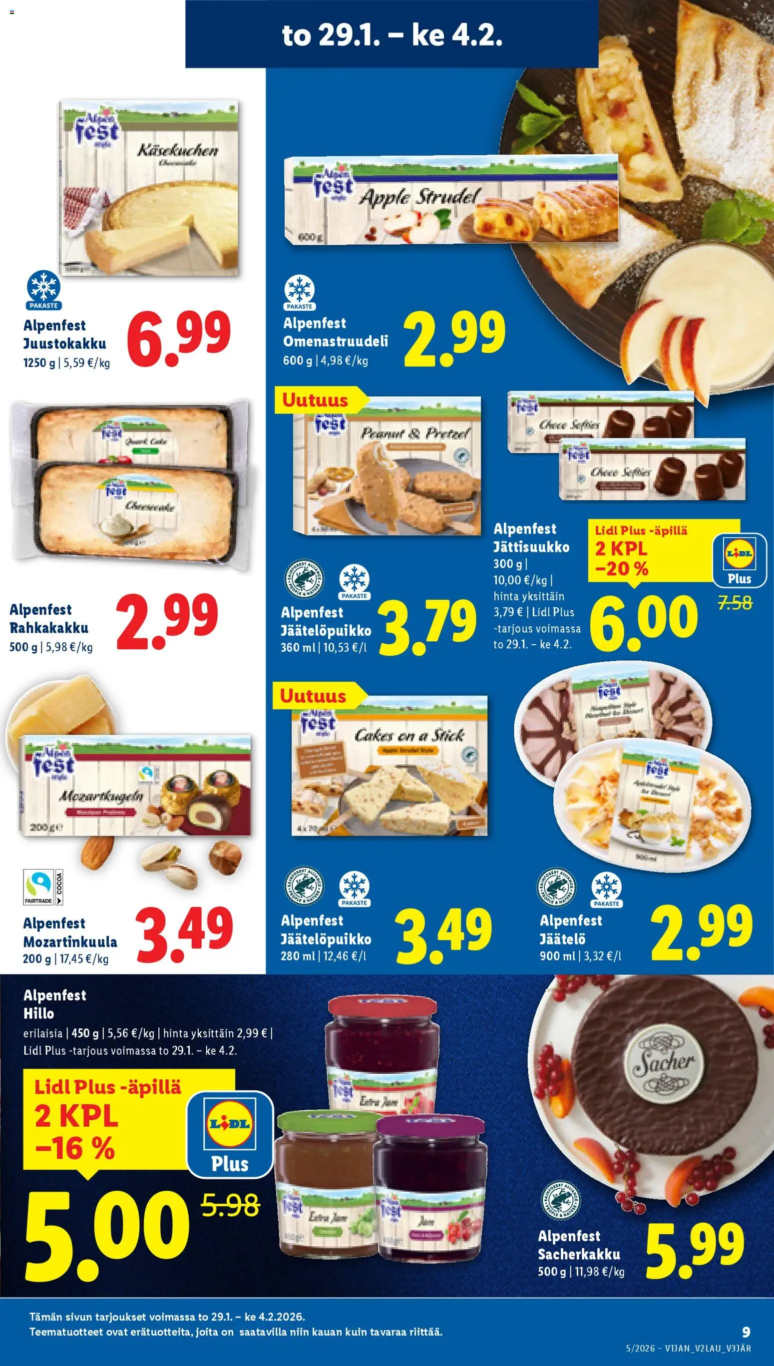 Lidl tarjoukset – voimassa 29.01.2026 alkaen | Sivu: 9 | Tuotteet: Jäätelö
