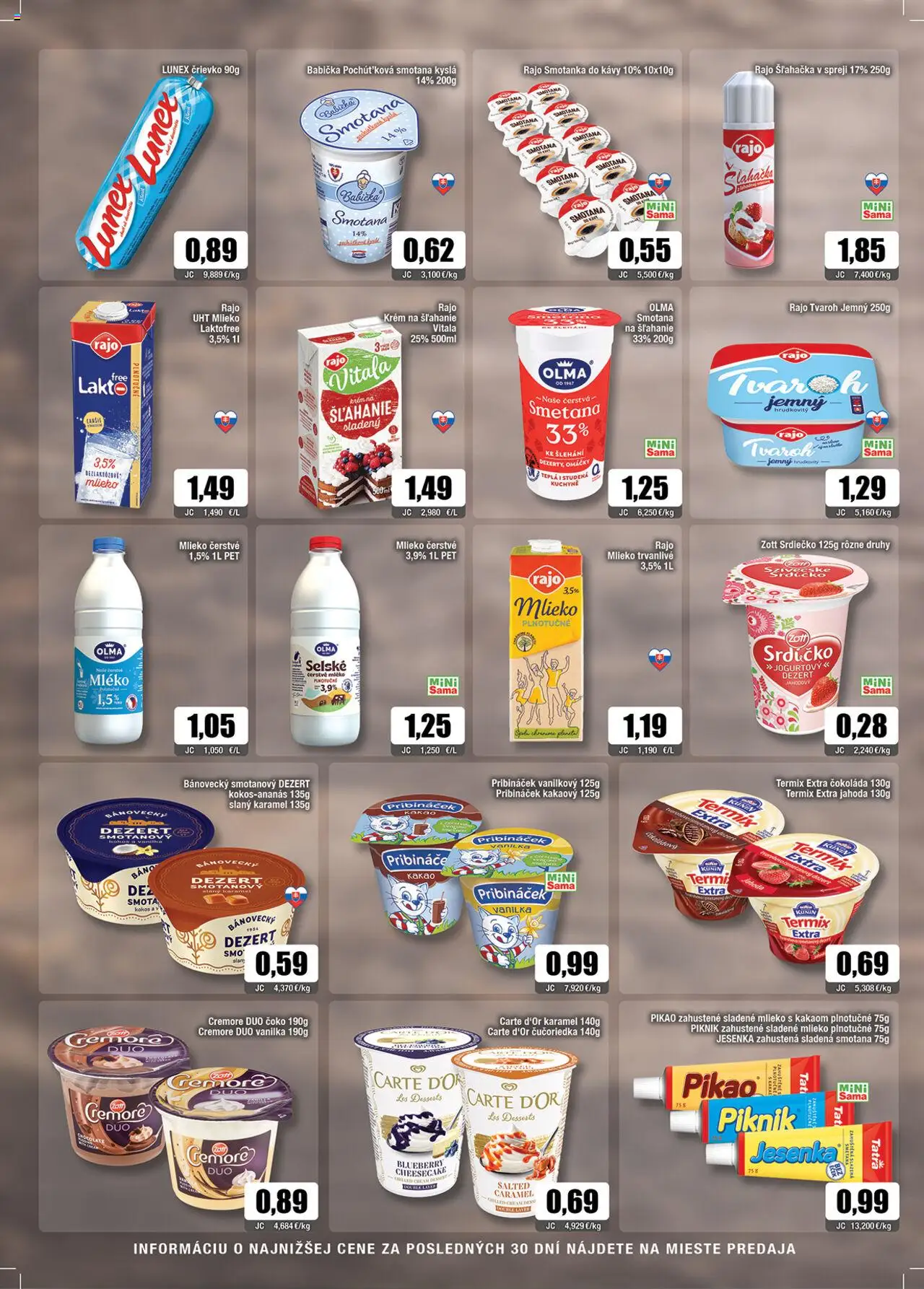 Nové Sama akcie – leták je platný od 03.10.2025 | Strana: 4 | Produkty: Mlieko, Kuchyne, Tvaroh, Šľahačka