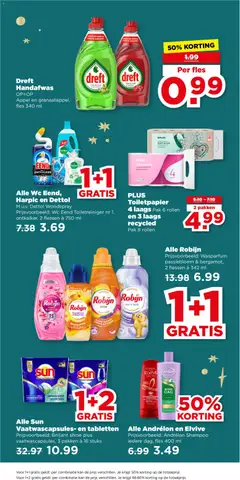 Alle Wc Eend, Harpic en Dettol, M.u.v. Dettol Wondspray Prijsvoorbeeld: Wc Eend Toiletreiniger nr 1. ontkalker, 2 flessen à 750 ml - Voorbeeld van een folder van Plus, geldig van 17.12.2025 | Pagina: 42 | Producten: Kan, Toilet, Parfum, Toiletpapier