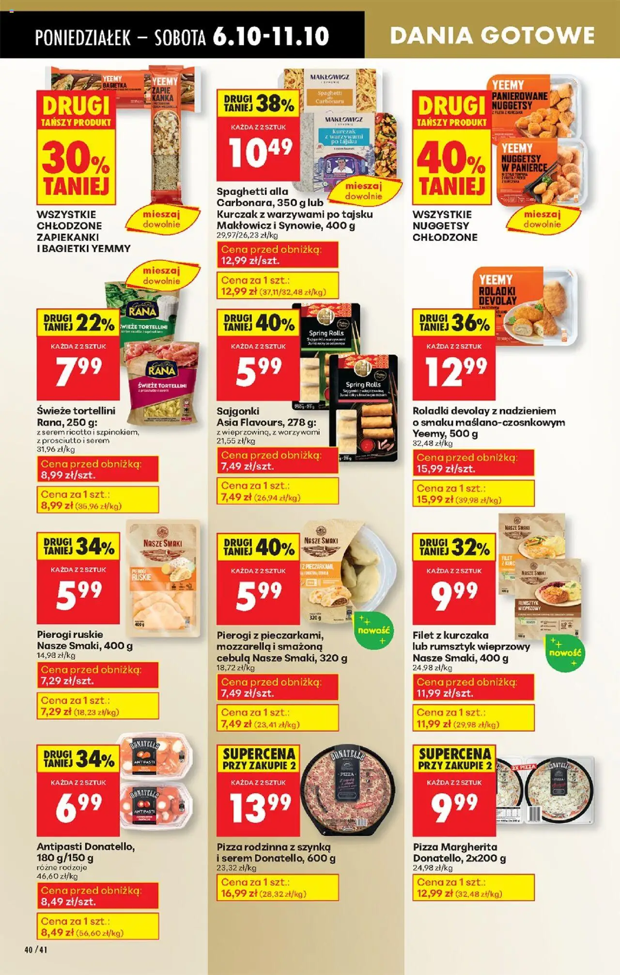 Biedronka gazetka od 06.10.2025 | Strona: 50 | Produkty: Pierogi, Tortellini, Prosciutto, Zapiekanki