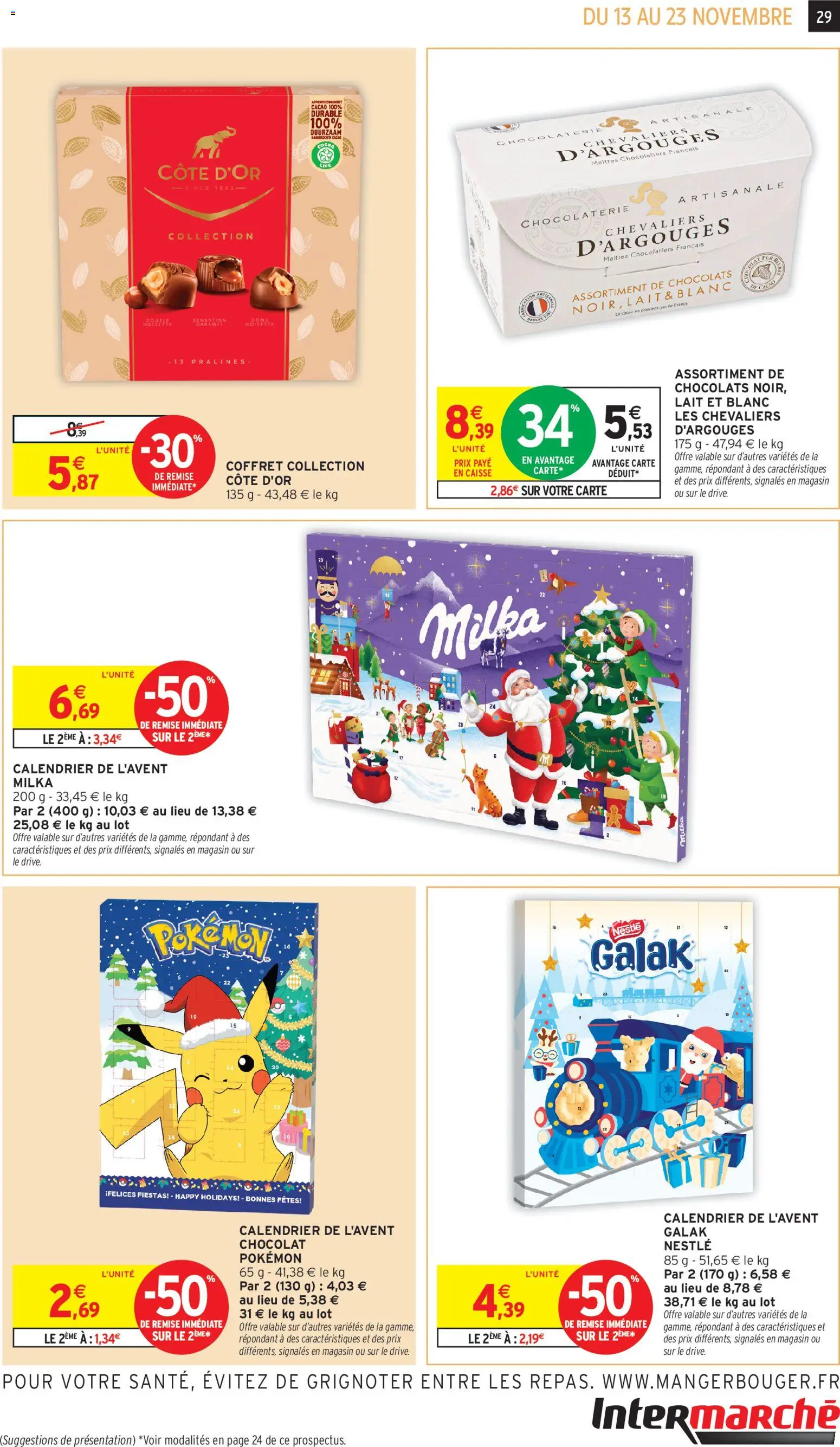 {H1} | Page: 29 | Produits: Calendrier de l'avent chocolat, Calendrier, Calendrier de l'avent, Lait