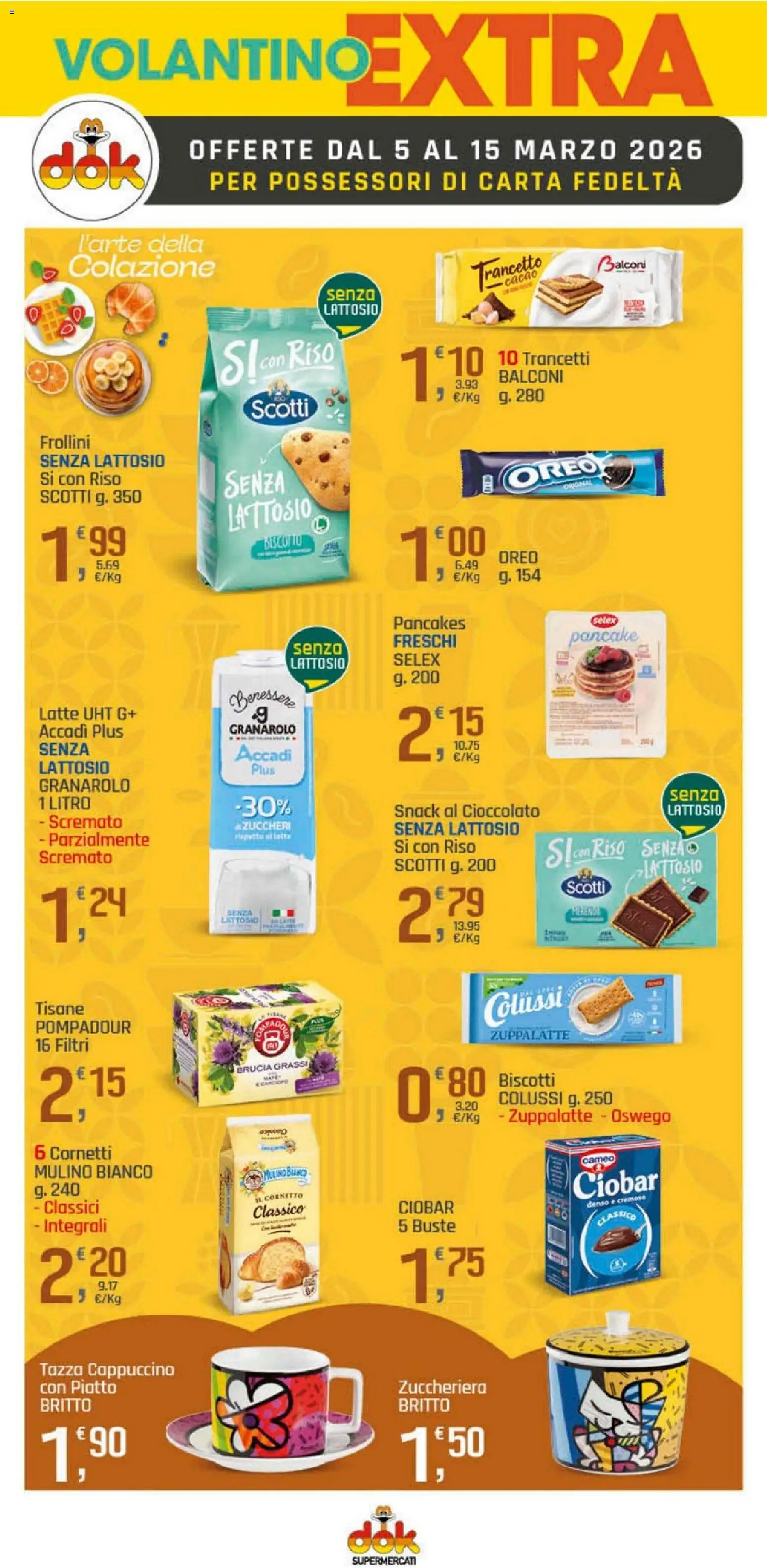 Volantino DOK del 05.03.2026 | Pagina: 14 | Prodotti: Cioccolato, Riso, Latte, Frollini