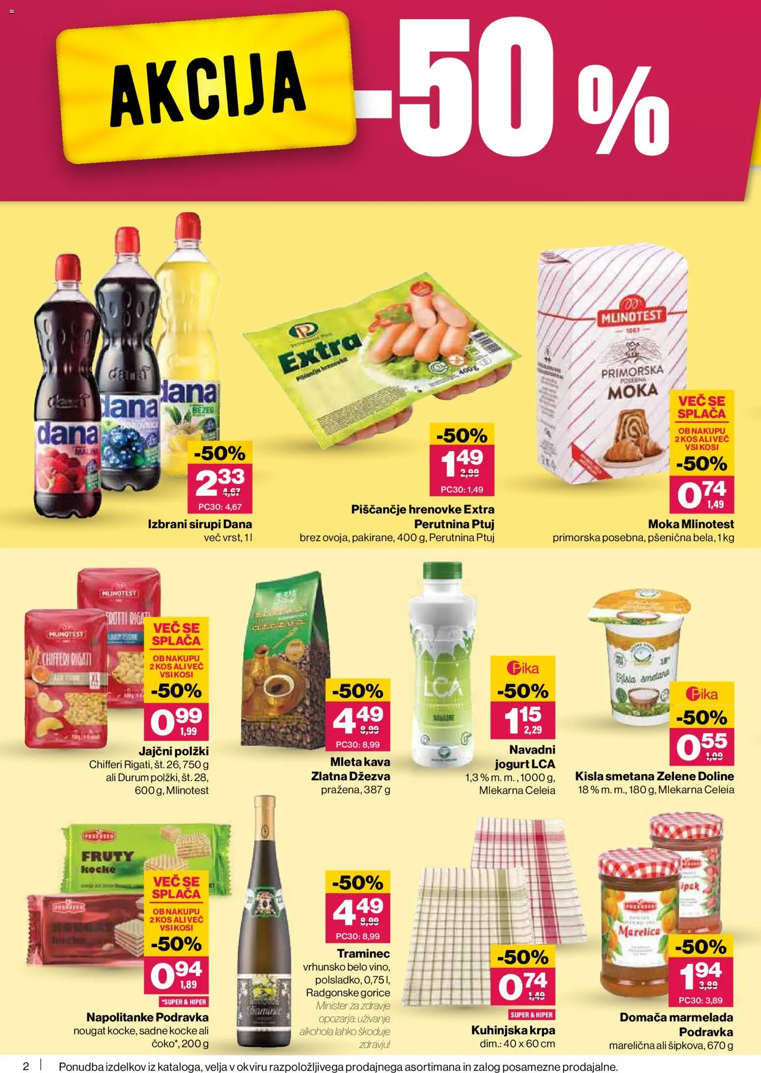 Novi Mercator katalog ponudbe – veljaven od 05.02.2026 | Stran: 2 | Izdelki: Hrenovke, Napolitanke, Moka, Kos