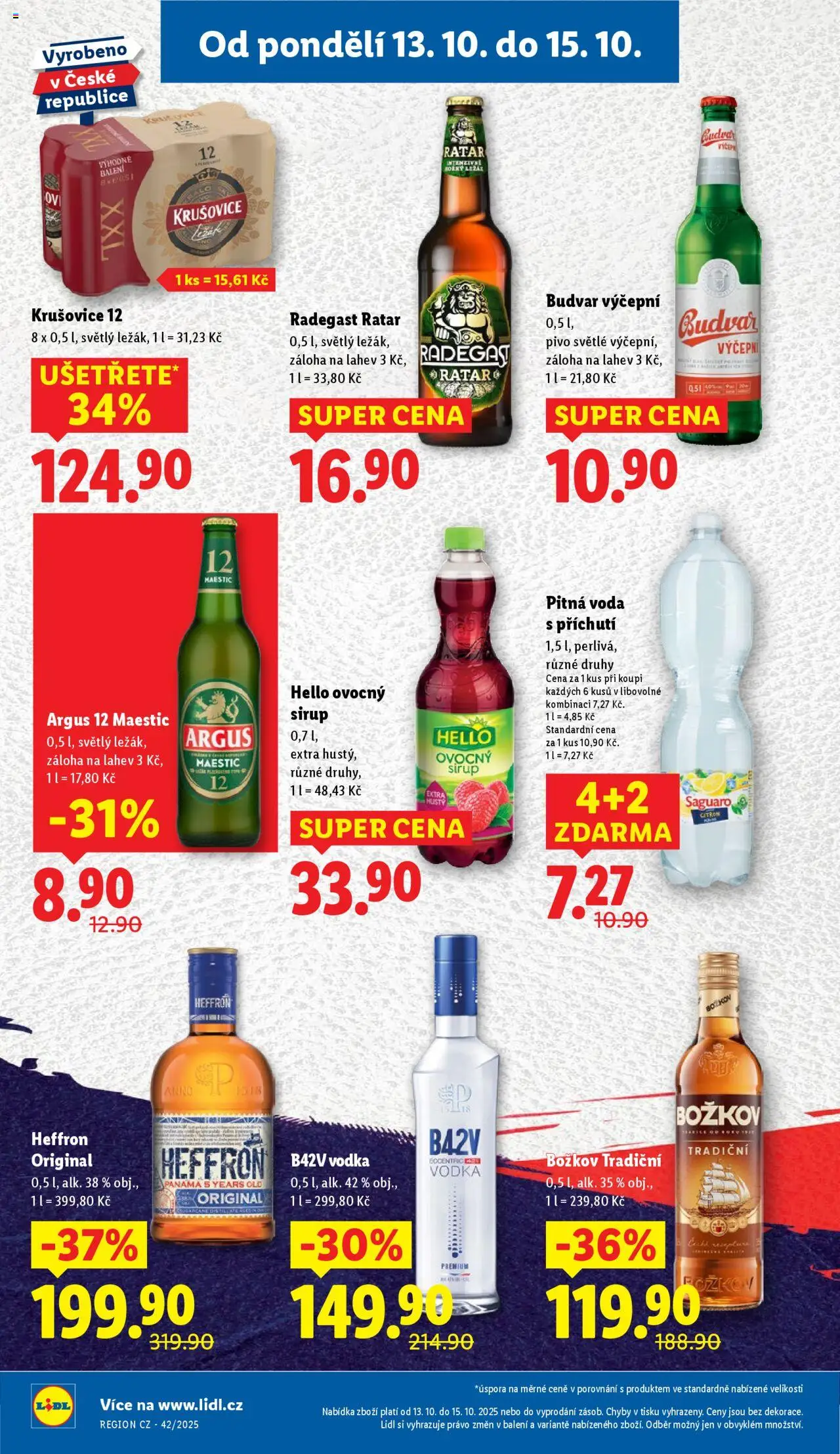 Lidl leták od 13.10.2025 | Strana: 16 | Produkty: Rum, Heffron, Vodka, Božkov