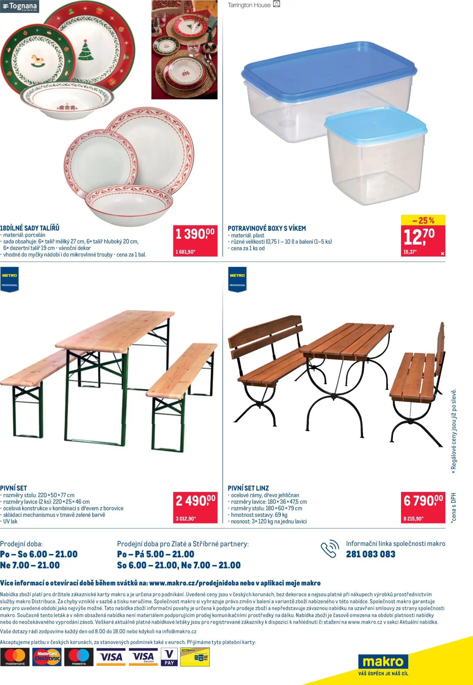 Makro leták - Spotřební zboží od 19.11.2025 | Strana: 8 | Produkty: Talíř, Karty, Lavice, Dekorace