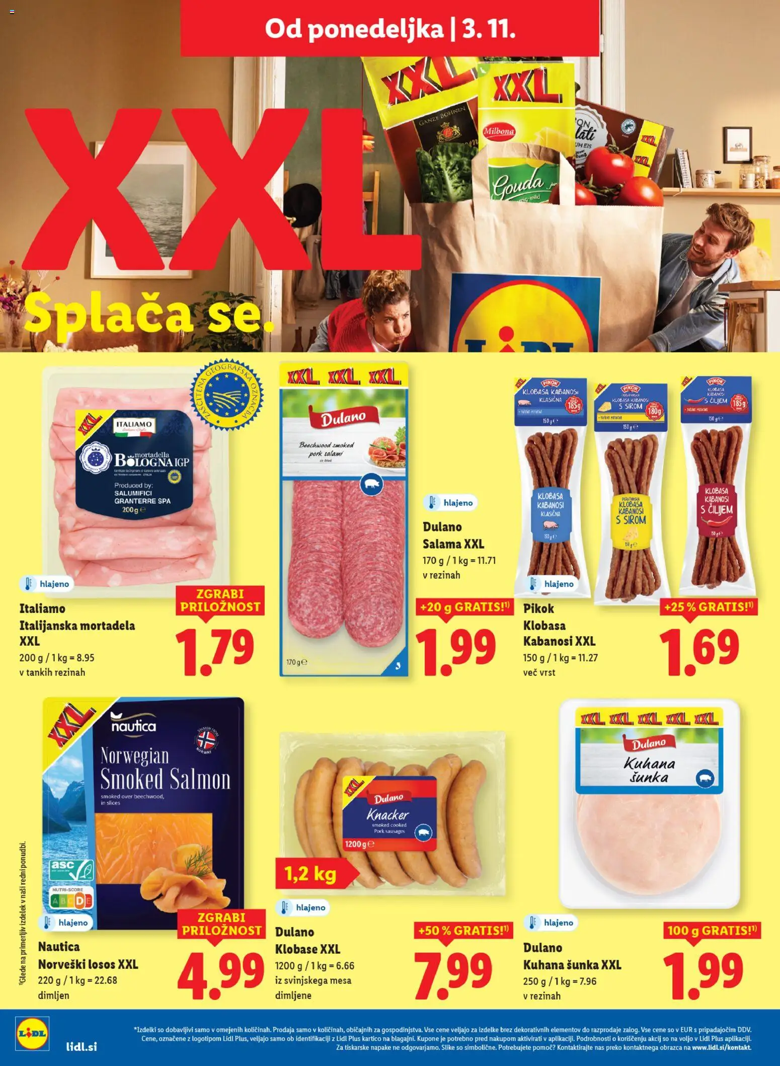 Novi Lidl katalog ponudbe – veljaven od 29.10.2025 | Stran: 42 | Izdelki: Mortadela, Losos, Salama, Sunka