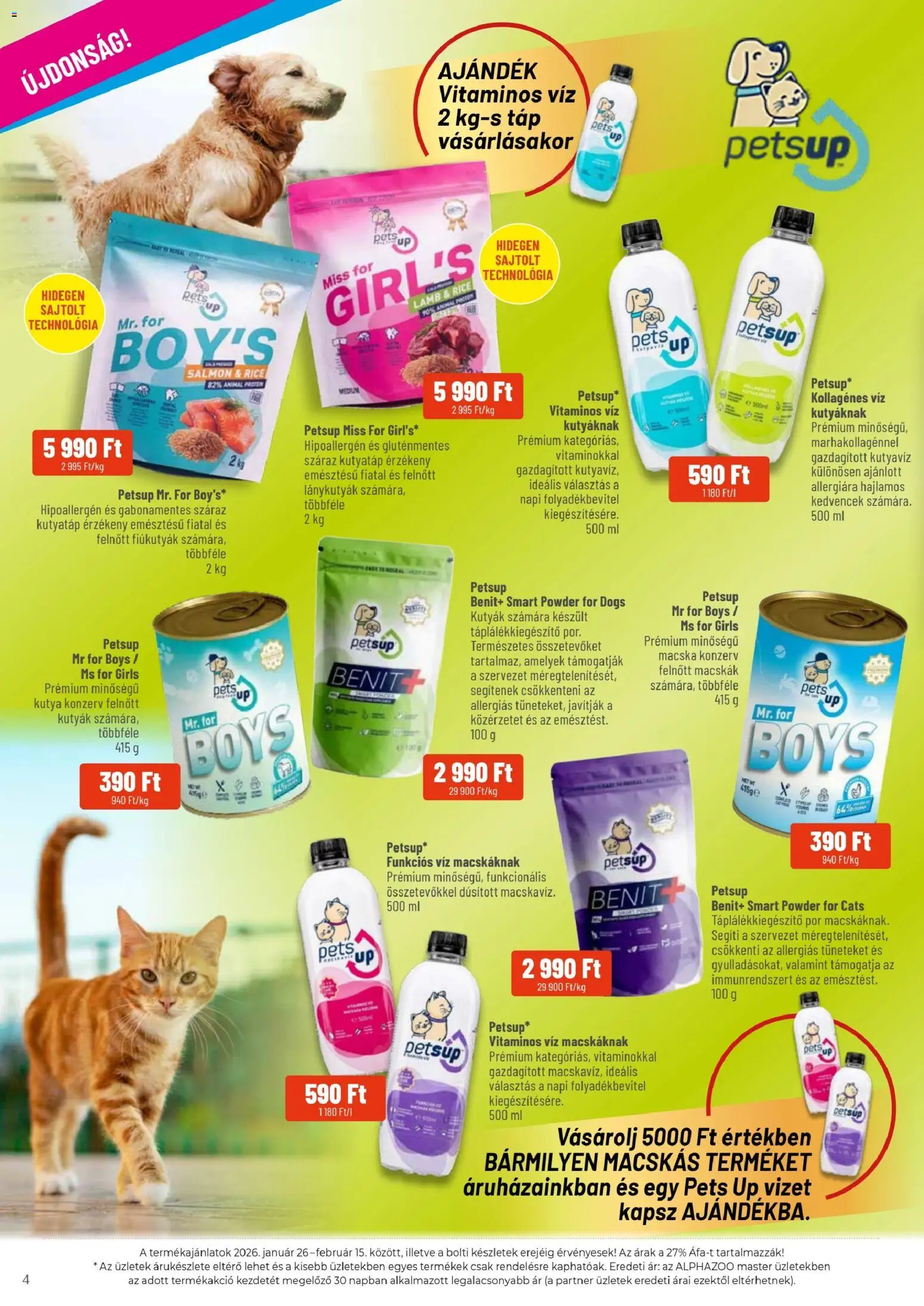 AlphaZoo akciós ujság - amely érvényes a következő dátumtól: 26.01.2026 | Oldal: 4 | Termékek: Macska konzerv, Kutya konzerv, Gluténmentes, Kutyatáp