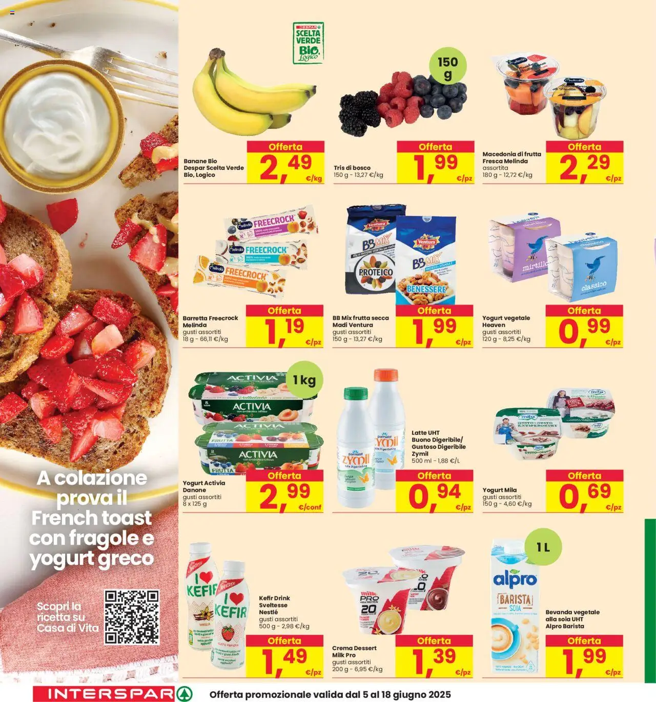 Volantino Interspar del 05.06.2025 | Pagina: 20 | Prodotti: Yogurt, Banane, Frutta, Macedonia