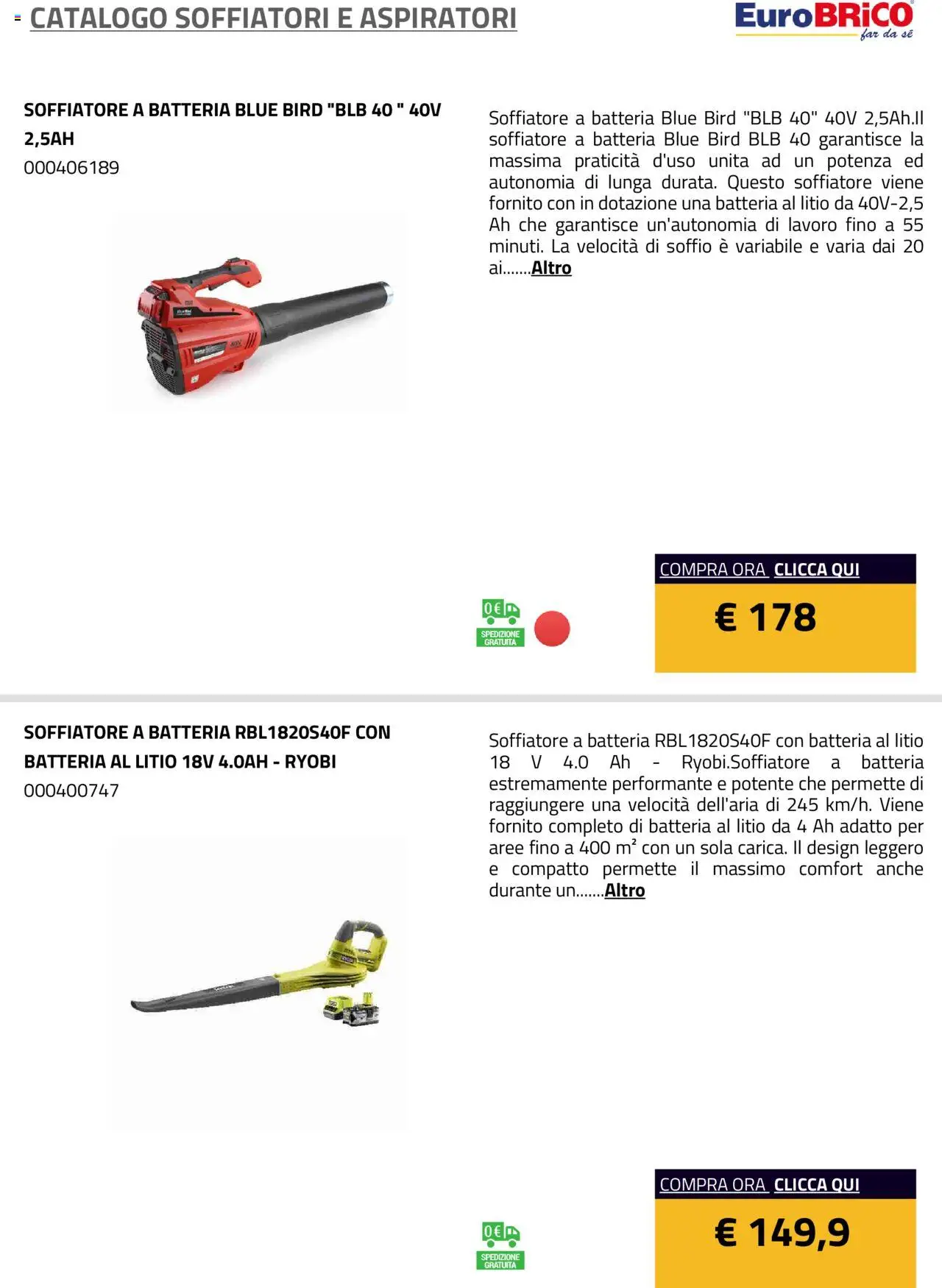 Volantino Eurobrico del 23.07.2025 | Pagina: 5 | Prodotti: Batteria