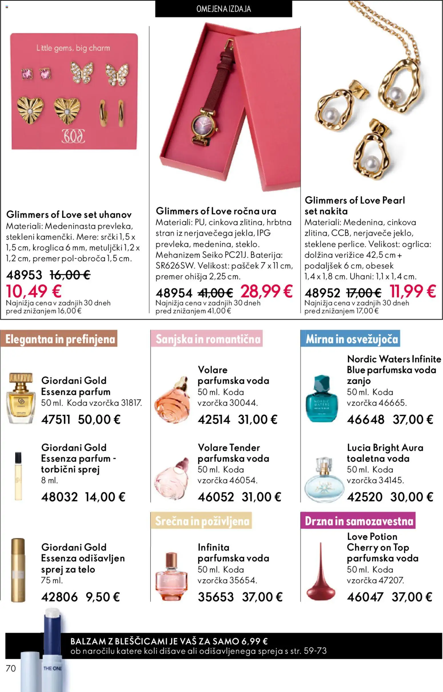 Novi Oriflame katalog ponudbe – veljaven od 22.04.2026 | Stran: 70 | Izdelki: Baterija, Uhani, Parfum, Parfumska voda