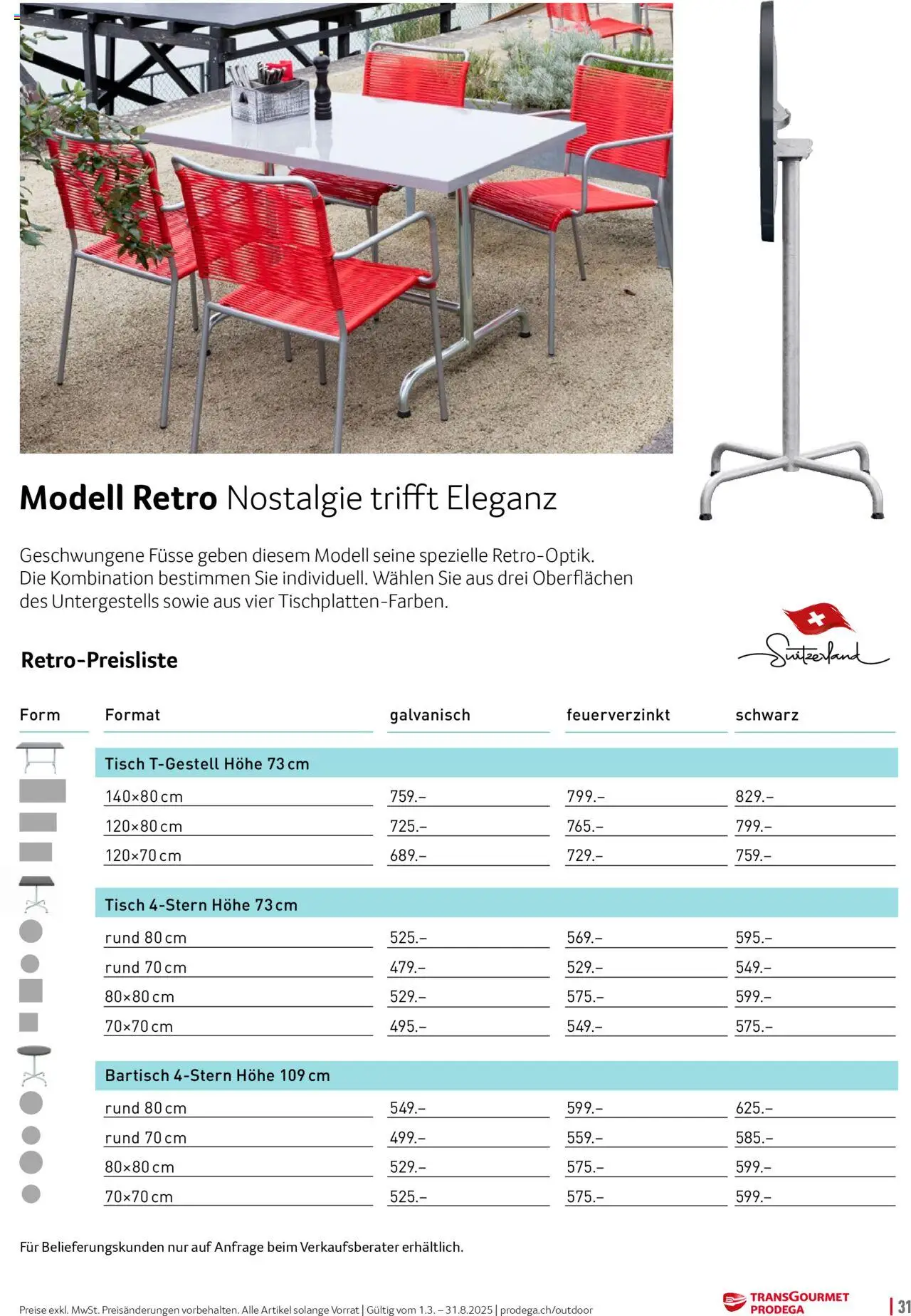 Prodega Aktionen Outdoor-Ausstattung ab 01.03.2025 | Seite: 31 | Produkte: Tisch, Bartisch
