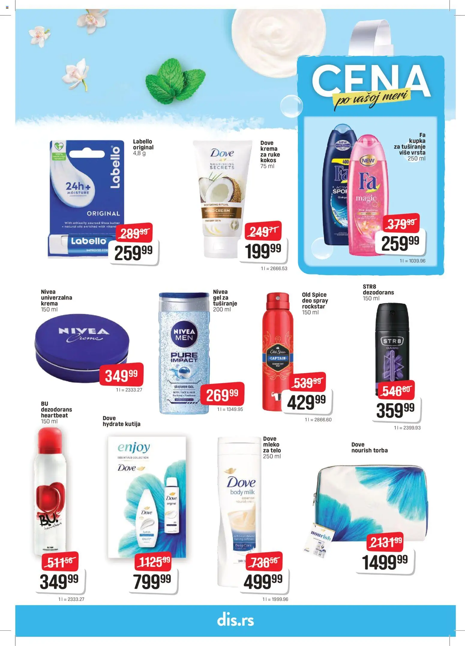 DIS katalog - važi od 26.03.2026 | Strana: 19 | Proizvode: Mleko, Torba, Dove, Dezodorans