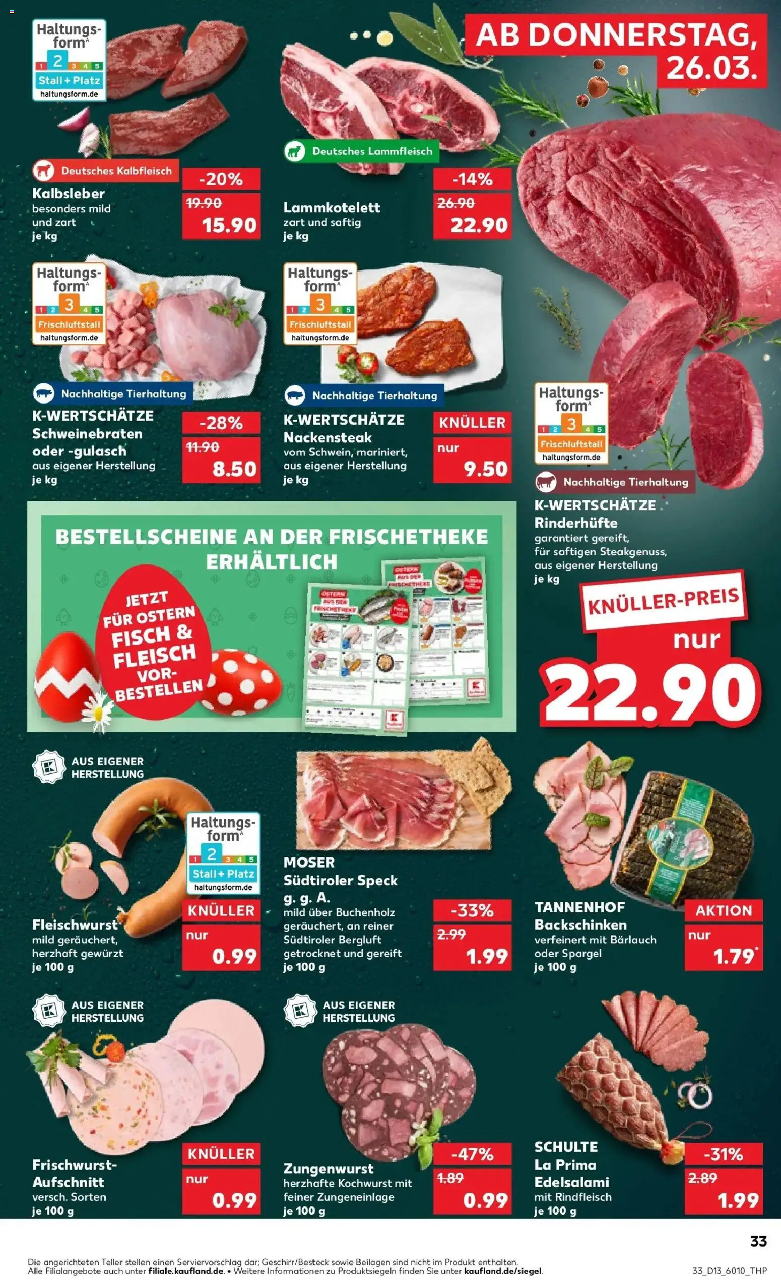 Kaufland Prospekt Ellwangen (Jagst)	 – gültig ab 26.03.2026 | Seite: 33 | Produkte: Spargel, Gulasch, Steak, Fleisch