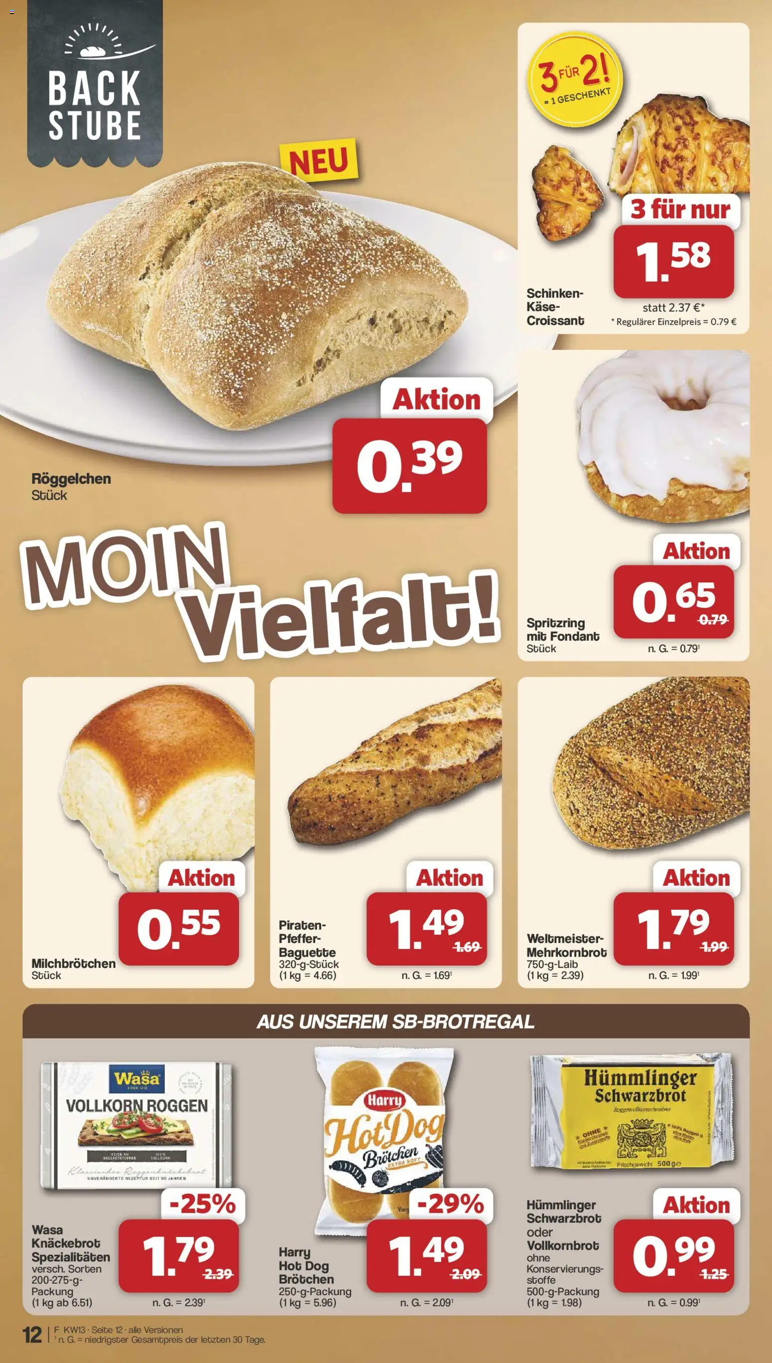 Famila Nordwest Prospekt 	 – gültig ab 23.03.2026 | Seite: 12 | Produkte: Vollkornbrot, Baguette, Wasa knackebrot, Schinken
