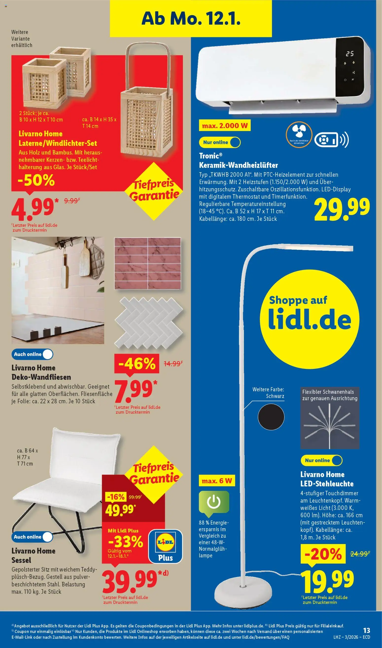Lidl - Prospekt – gültig ab 12.01.2026 | Seite: 31 | Produkte: Ventilator, Sessel, Lampe