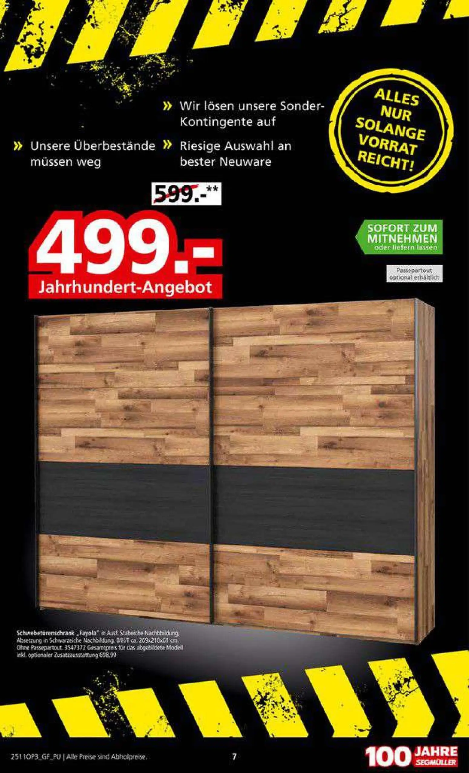 Segmüller Lagerausverkauf bei Segmüller – gültig ab 22.11.2025 | Seite: 7 | Produkte: Schwebetürenschrank