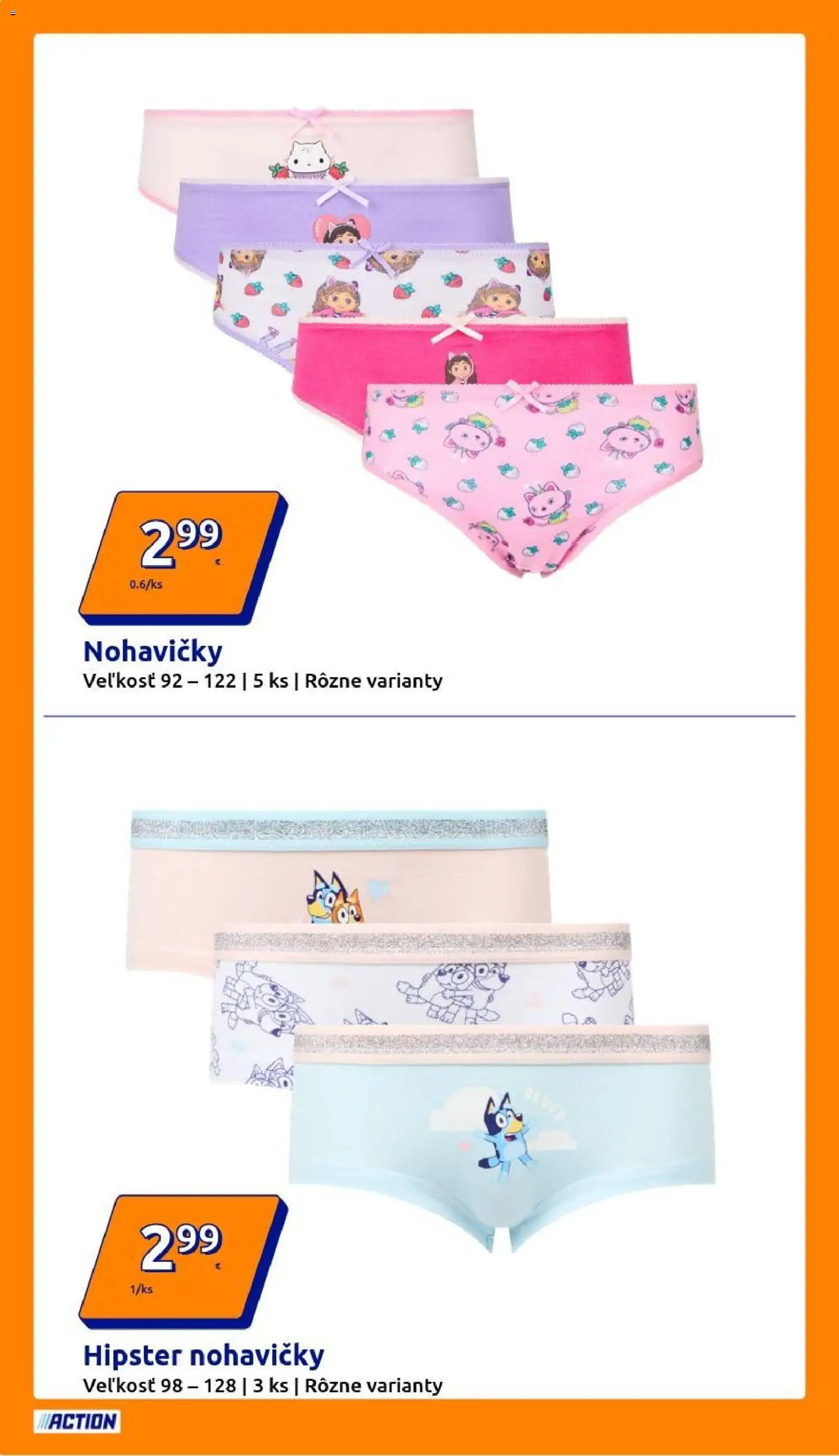 Nové Action akcie – leták je platný od 04.02.2026 | Strana: 2 | Produkty: Nohavičky